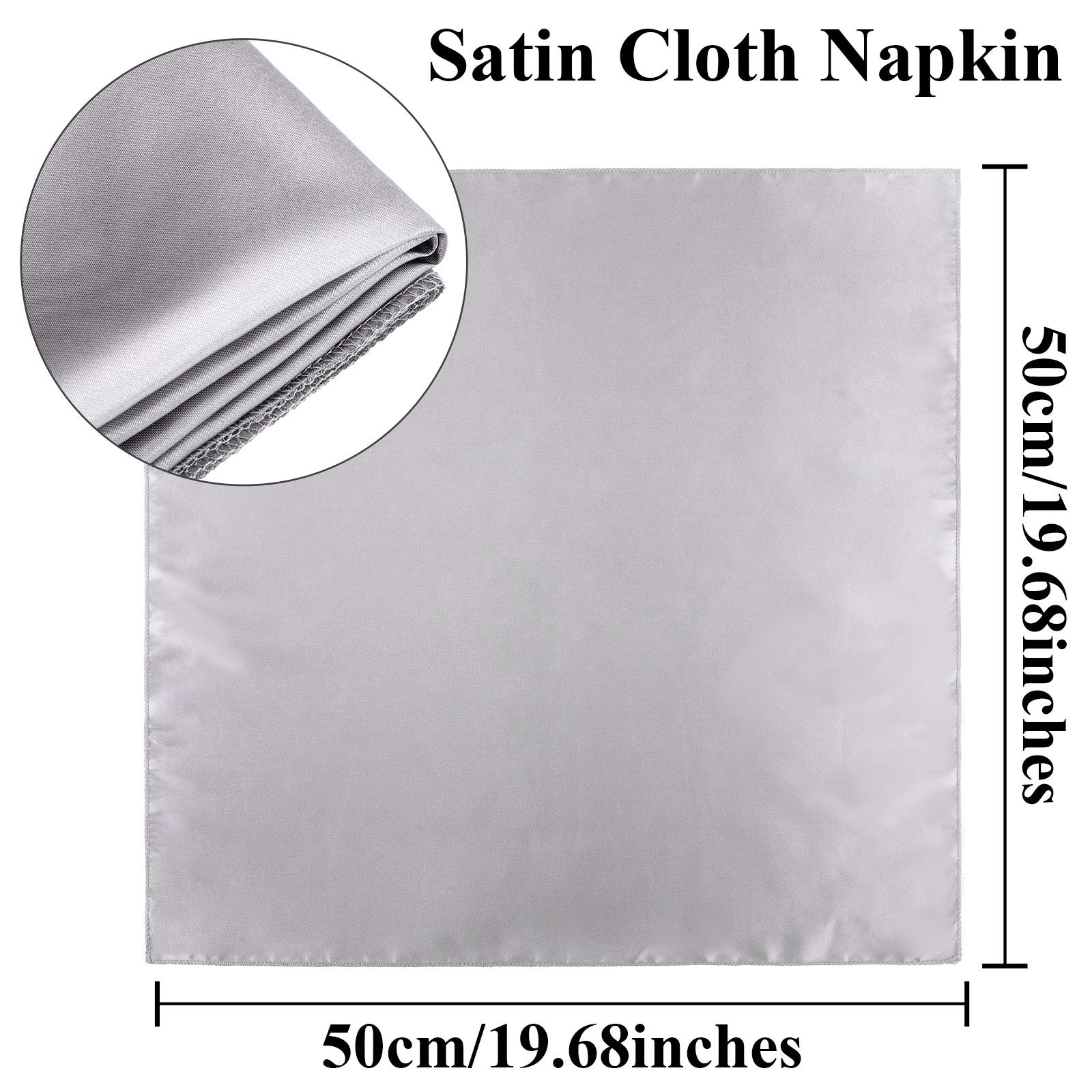 Aneco 24 Pieces Satin Napkin Square 20 X 20 Inches Dinner Napkins Weddings Party Napkin Soft Table Napkins For Romantic Weddings