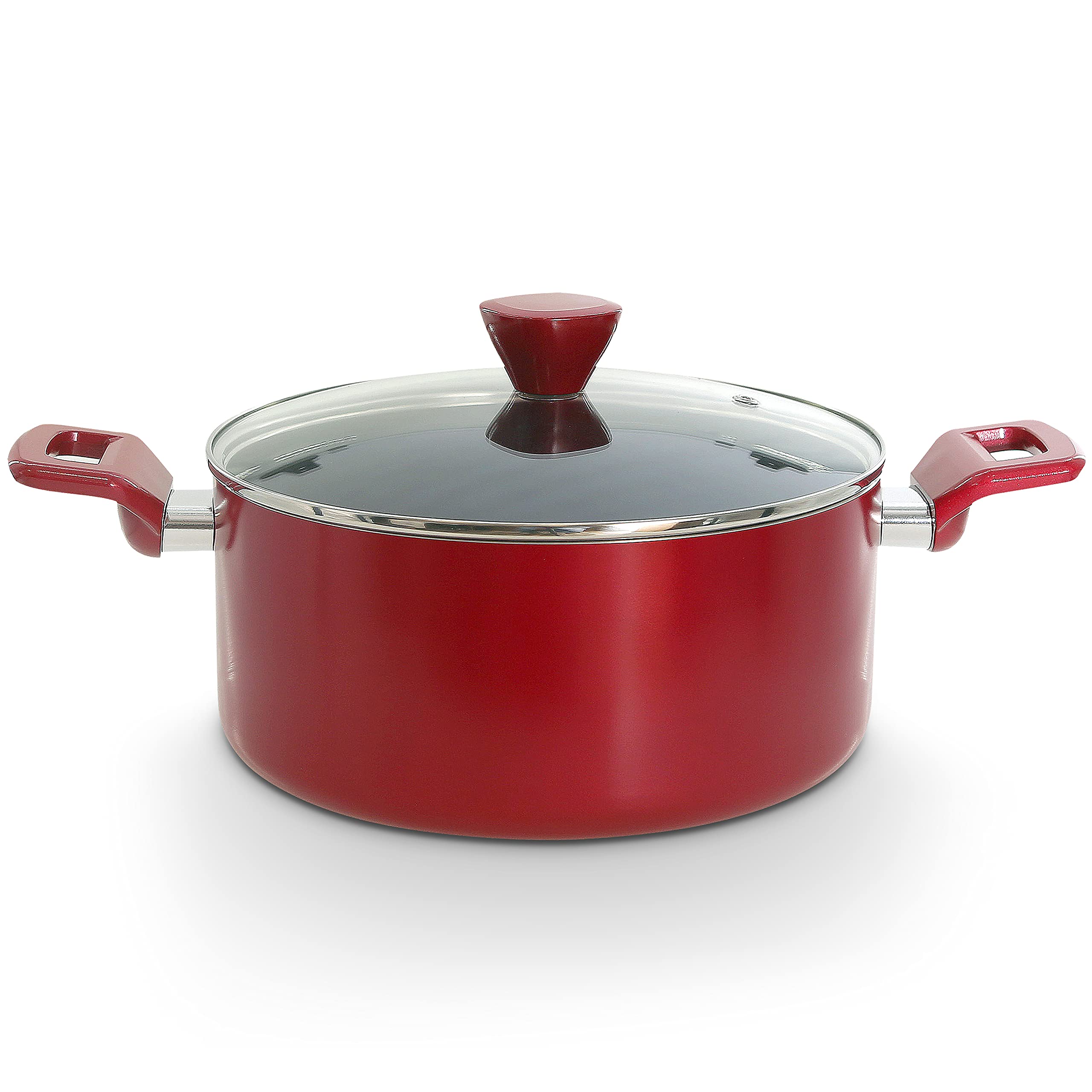 NutriChef NonStick Casserole with Lid  HighQualified Kitchen Cookware with SeeThrough Tempered Glass Lids, 5 Quart (Works wi