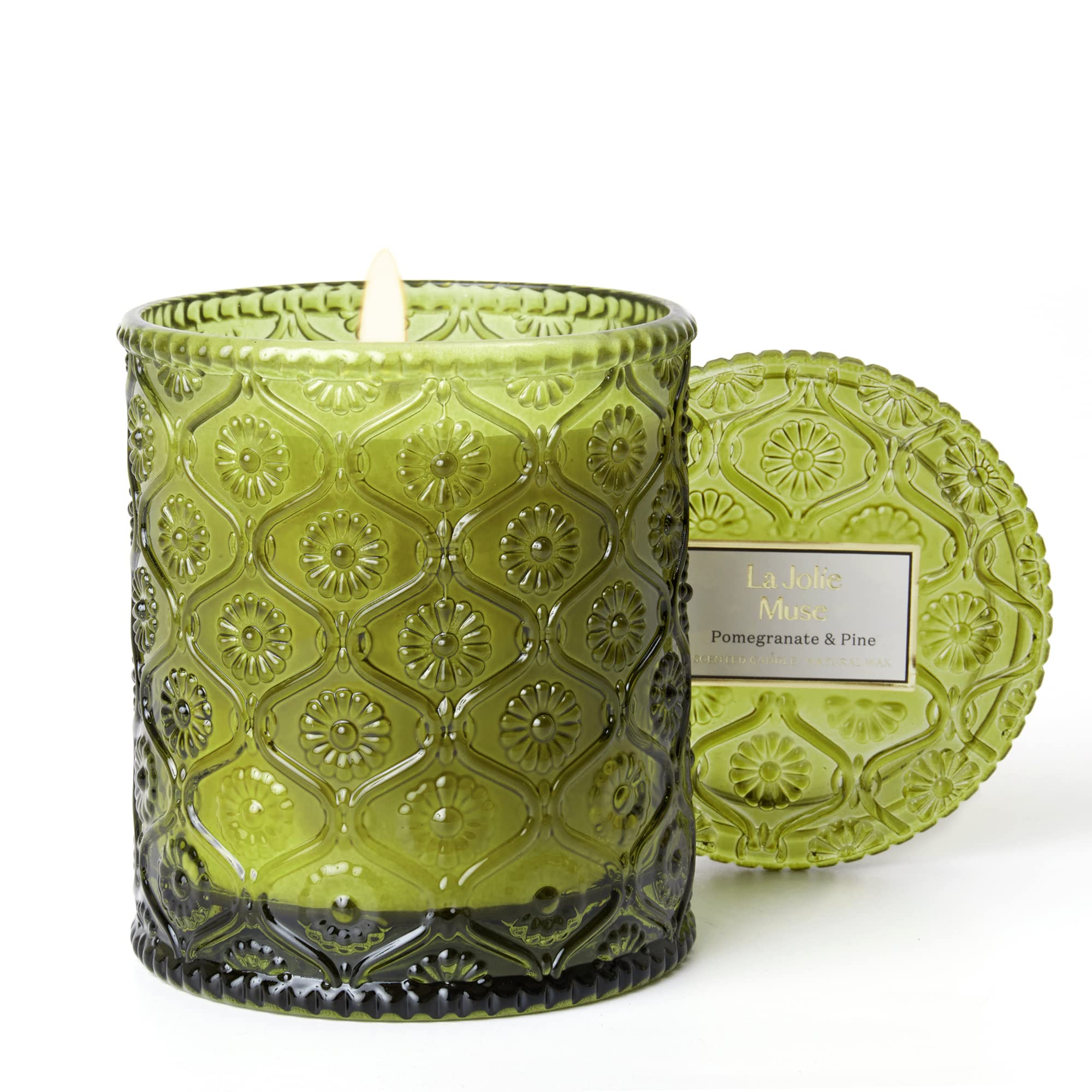 LA JOLIE MUSE Pomegranat Pine Scented Candle, Holiday Candle Gifts, Candles for Home Scented, 50 Hours Long Burning