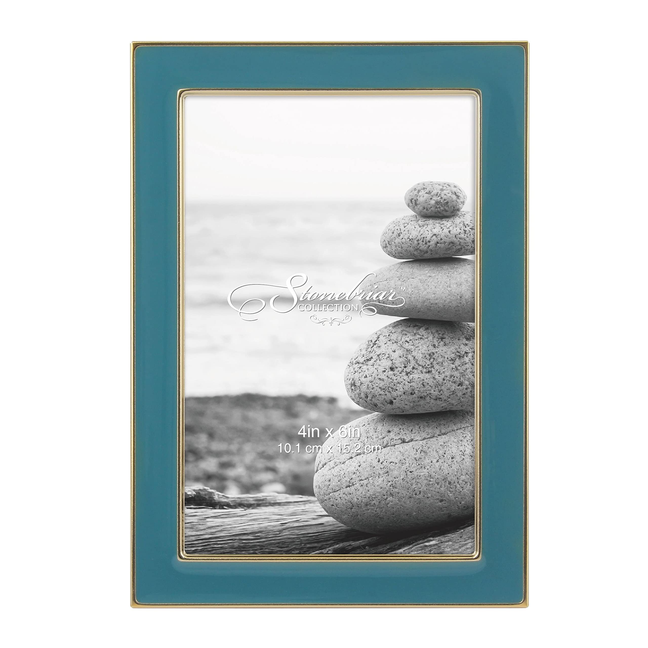 Stonebriar Decorative Epoxy Photo Frame for Table Top or Wall Hanging Display, Teal, 4x6
