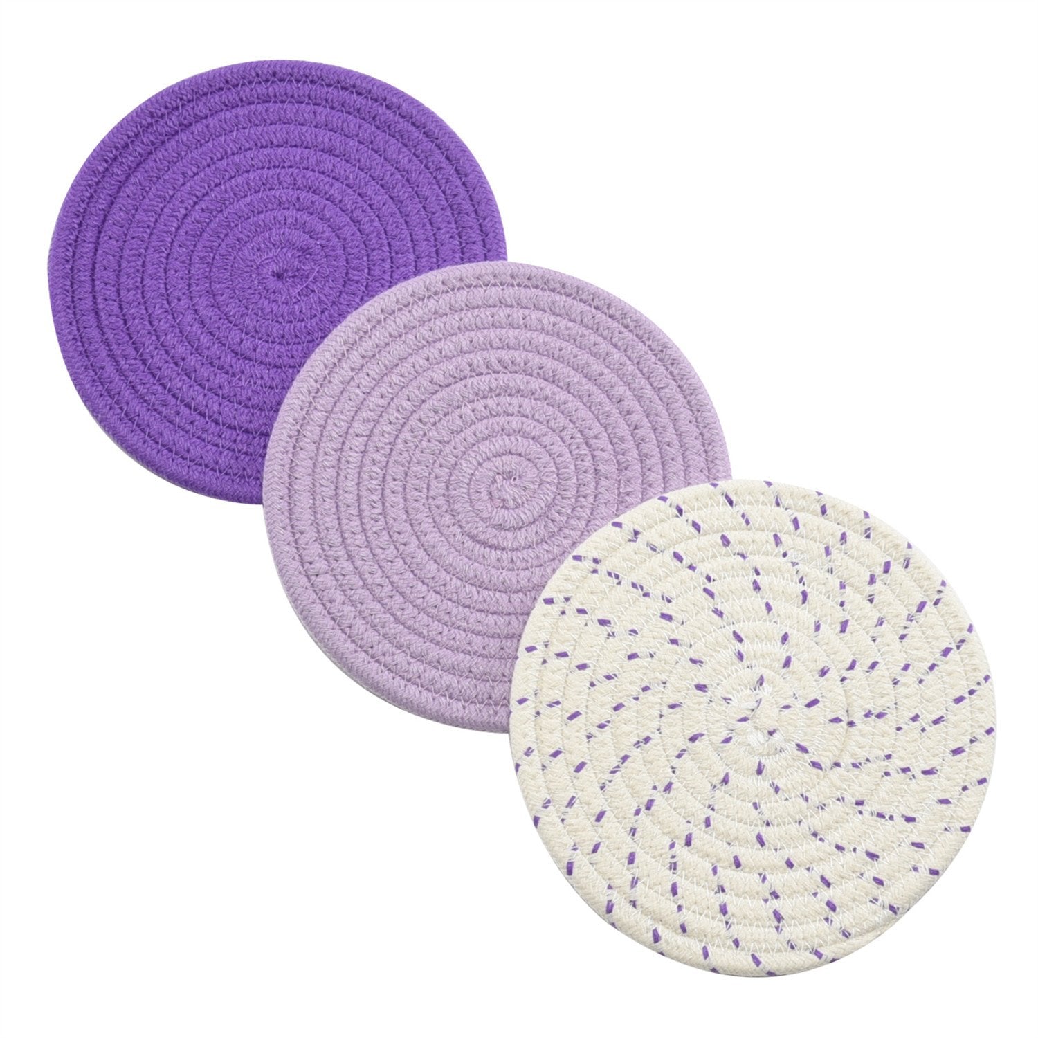 Pot Holders Set Trivets Set 100% Pure Cotton Thread Weave Hot Pot Holders Set (Set Of 3) Stylish Coasters, Hot Pads, Hot Mats, S