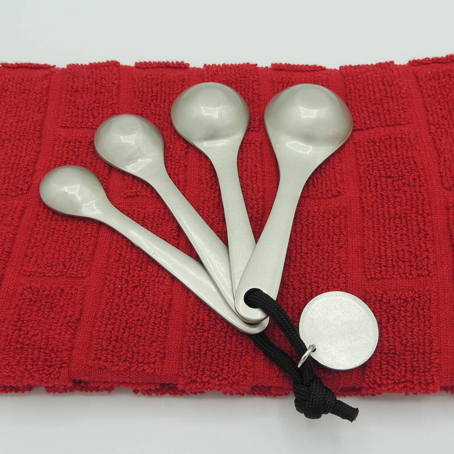 Amazing Woman Measuring Spoon Set, Decorative Gifts And Kitchen Accessories, 4 Spoons, Engraved Pewter And Silver Enamel, By Abb