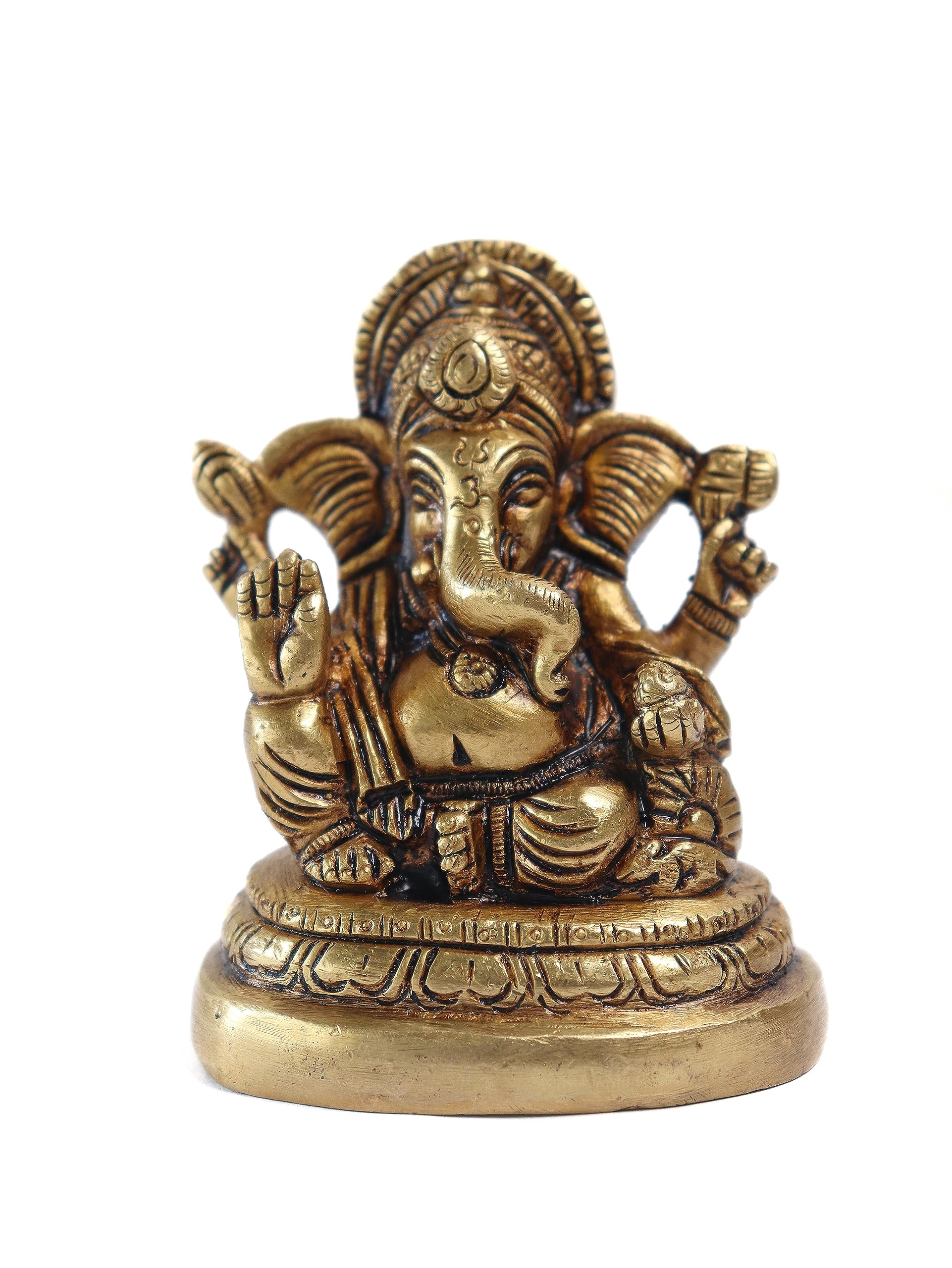The Spiritual Living Brass Lord Ganesh Ji Idol || Ganesha Statue || Ganpati Murti For Gifting || Home Decor || Pooja Room || Hom