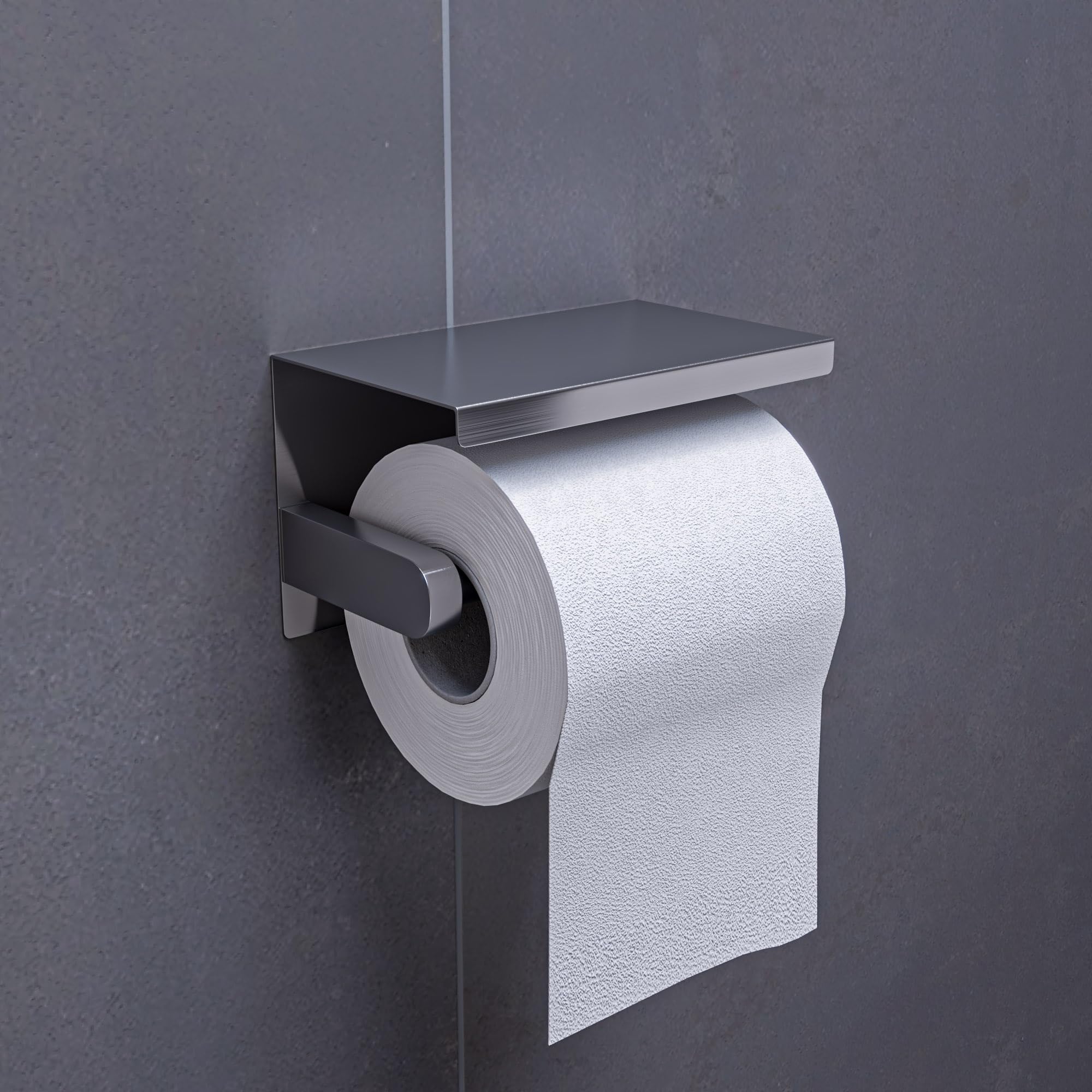 Alfi Brand Abtp66-Bss Brushed Stainless Steel Toilet Paper Holder With Shelf