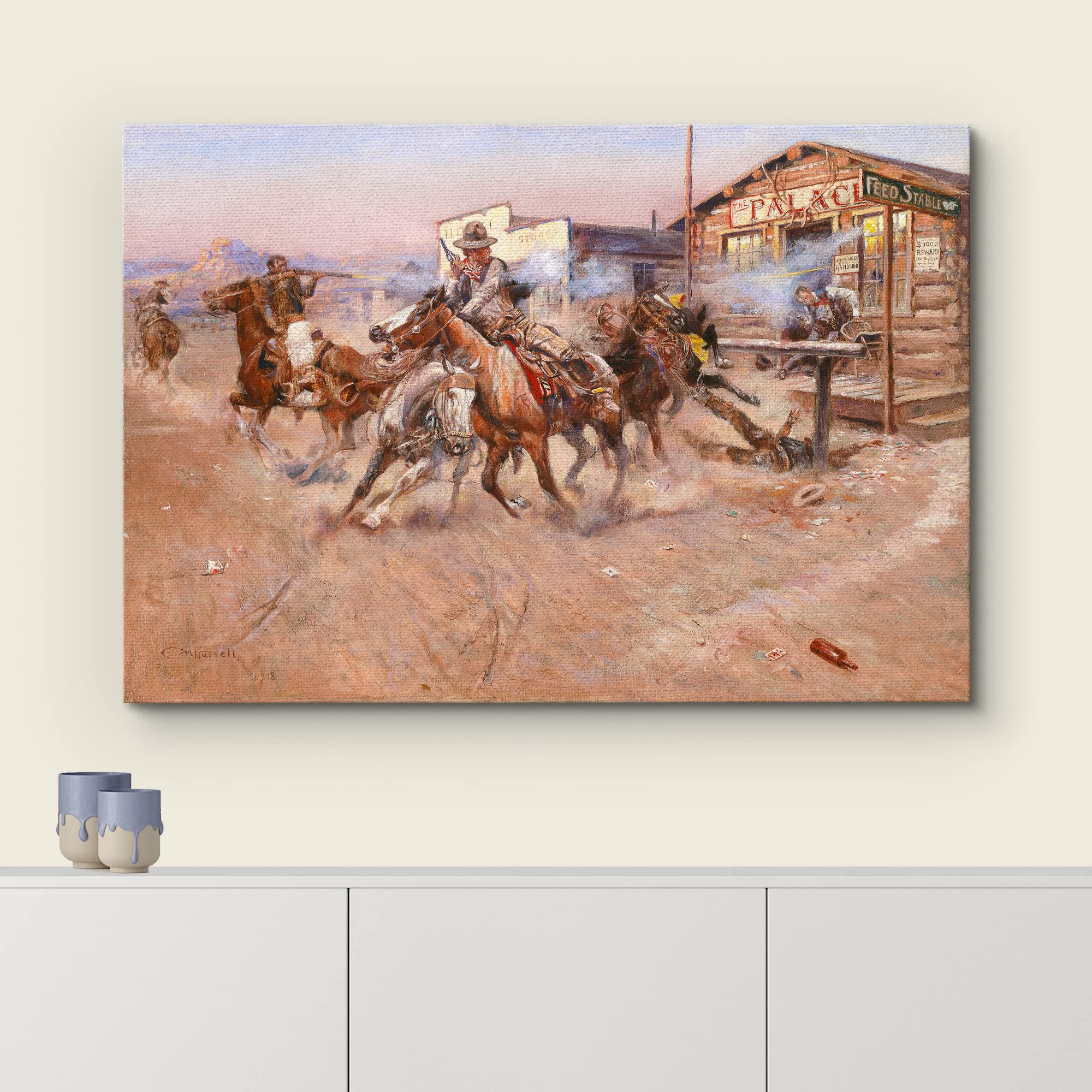 Wall26 - Smoke By Charles Marion Russell - Canvas Print Wall Art Famous Painting Reproduction - 12'' X 18''