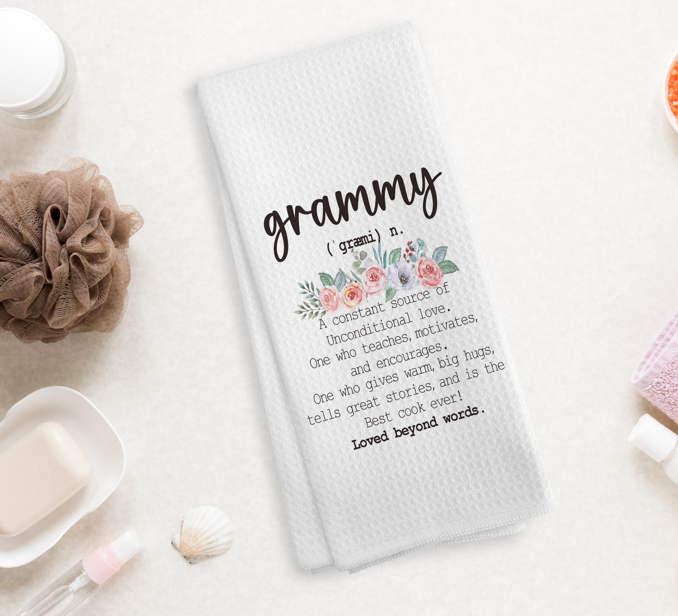 NOQL Grammy Gifts Kitchen Towels and Dishcloths, Grammy Gift Hand Towels Tea Towels for Bathroom Kitchen, 1624 Inches