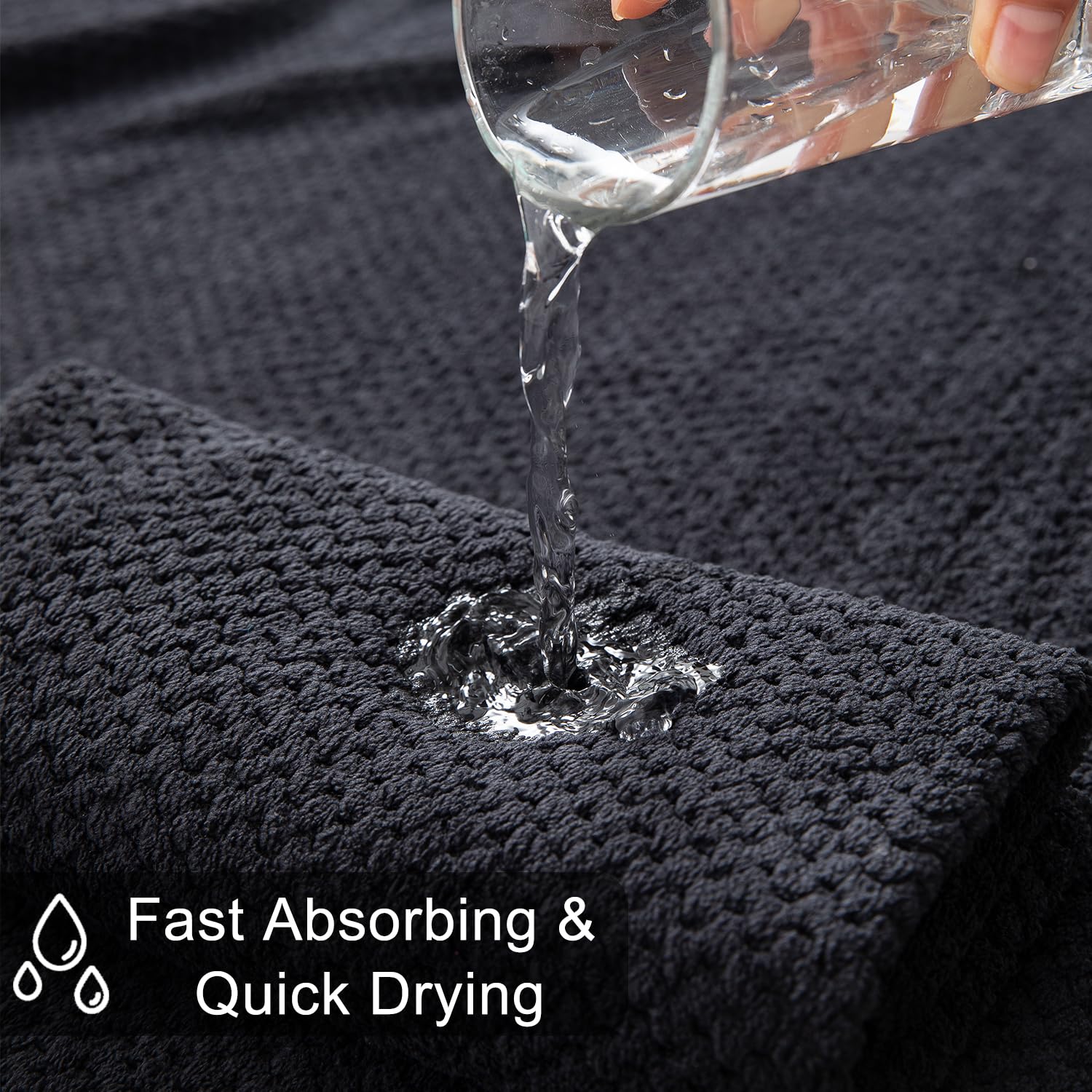 Black Bath Towels Set 35X70 Inches - Luxury 600 Gsm Oversized Bath Sheet Towel,Extra Large Microfiber - Quick Dry,Highly Absorbe