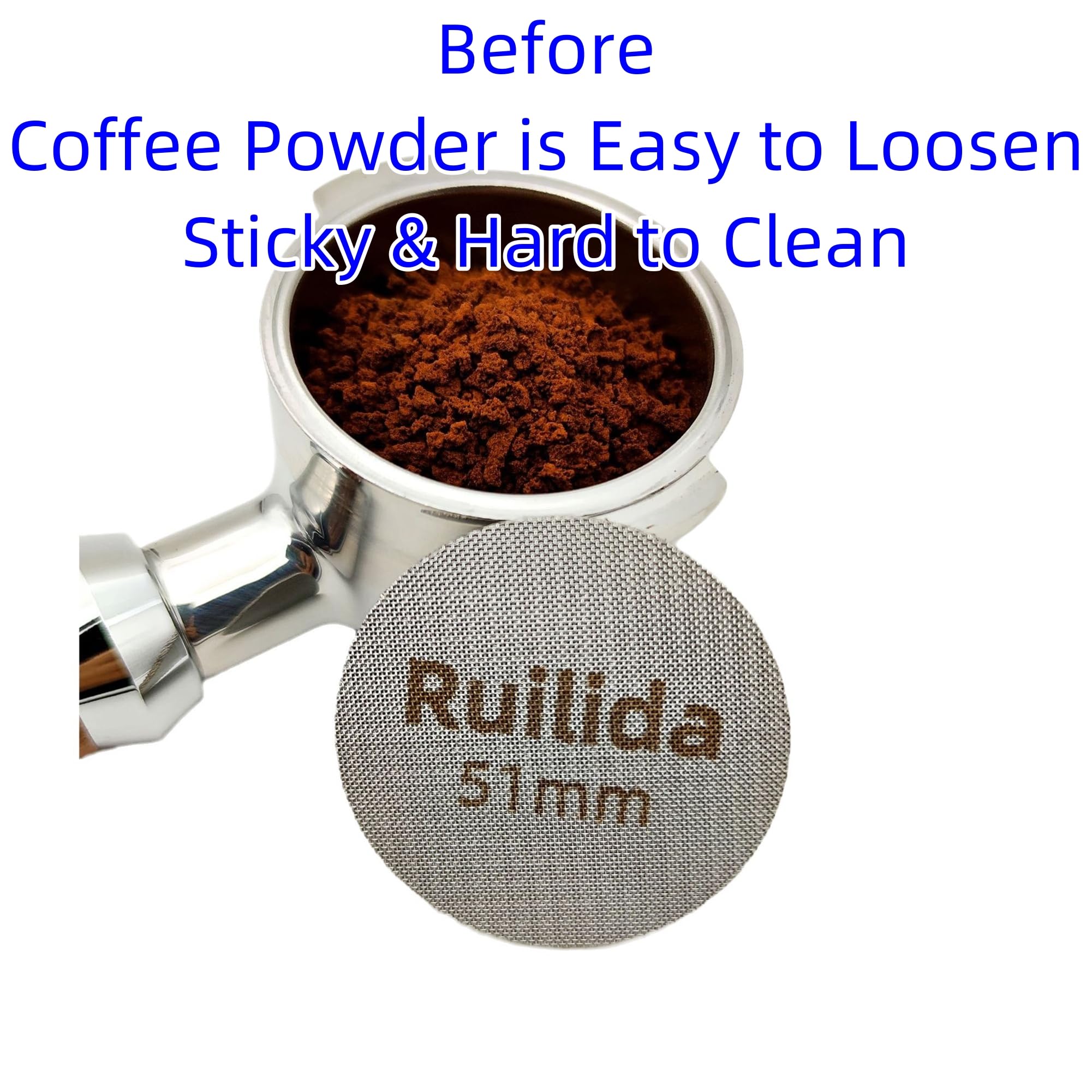 Ruilida Espresso Puck Screen 51Mm, Reusable 1.7Mm Thickness 150M 316 Stainless Steel Professional Barista Coffee Filter Mesh Pla