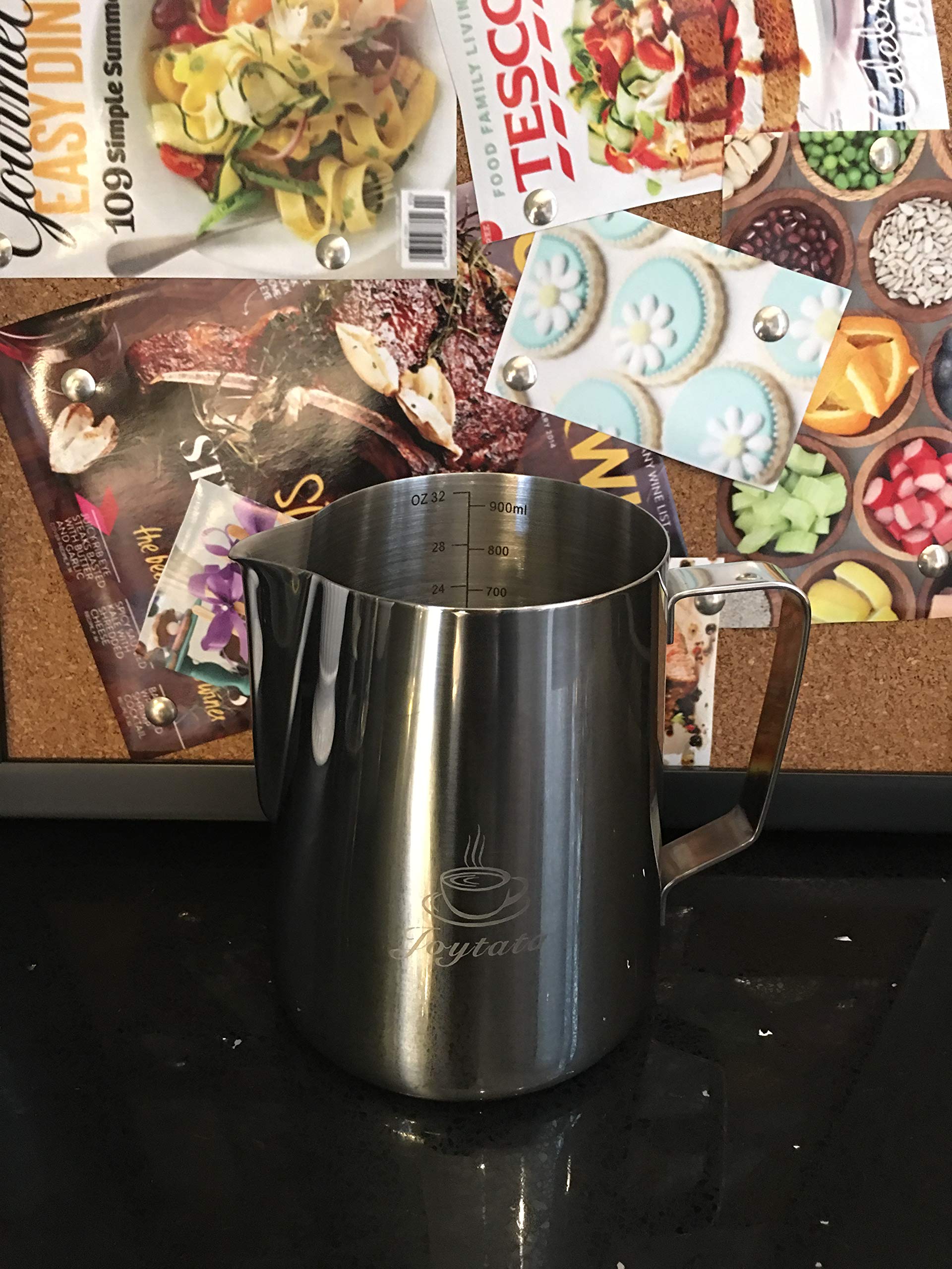 Milk Frothing Pitcher 32Oz Espresso Steaming Pitcher 32Oz Stainless Steel Coffee Pitcher Latte Art Barista Milk Pitcher 900Ml Mi