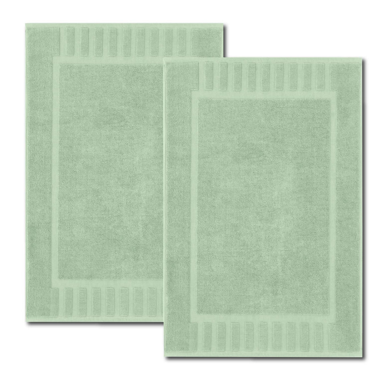 White Classic Luxury Bath Mat Floor Towel Set - Absorbent Cotton Hotel Spa Shower/Bathtub Mats [Not A Bathroom Rug] 22''X34'' |