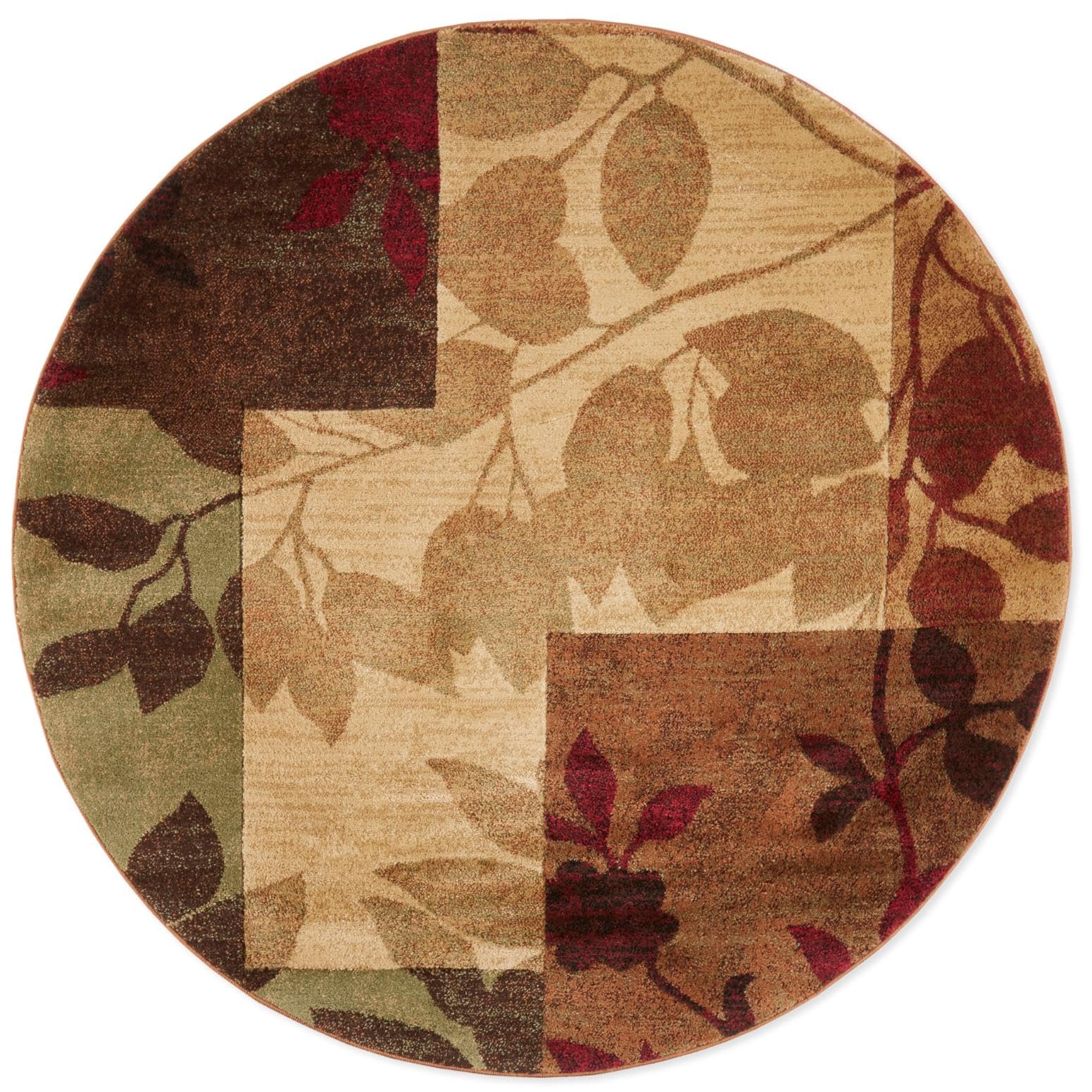 Home Dynamix Amelia Modern Area Rug | 710 Round | Beige/Green/Red
