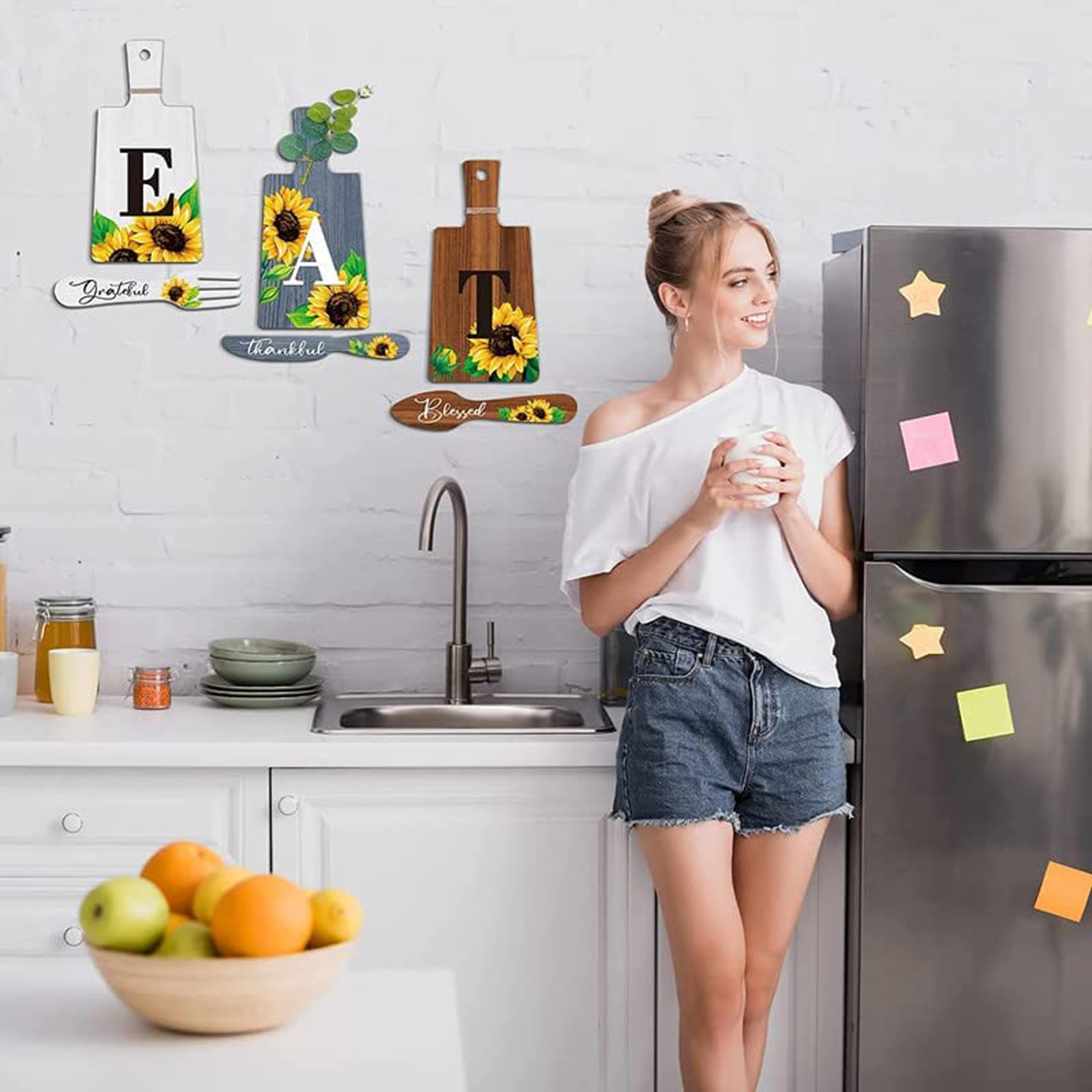 Angel Infinite Kitchen Plaque Wall Hanging Decor | Sunflower Cutting Boards Dining Eat Signs Forks & Spoons Dining Quotes Sign W