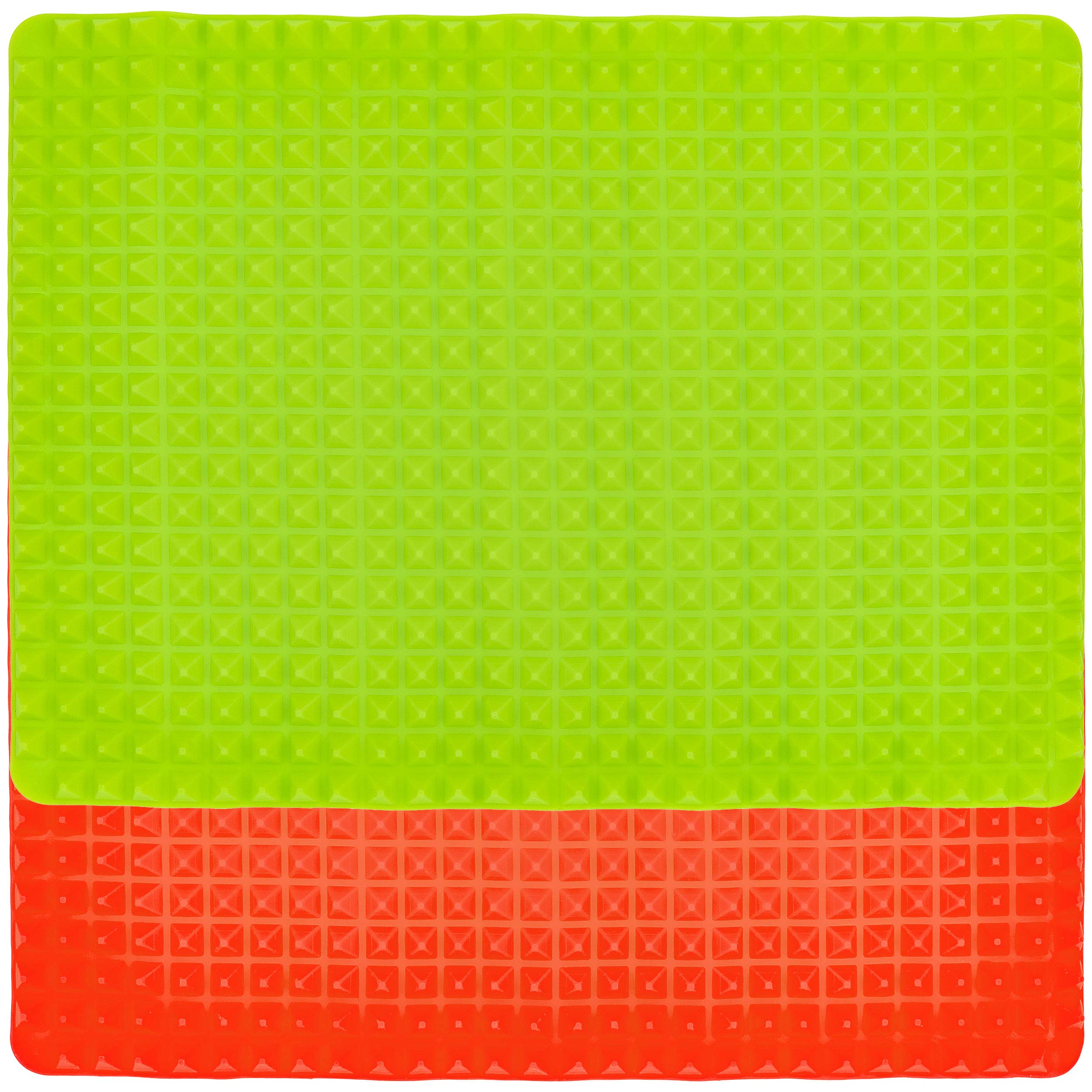 Healthy Homewares Raised Silicone Baking Sheet Non-Stick Cooking Mat Oven Tray Liner, Red And Green, Set Of 2