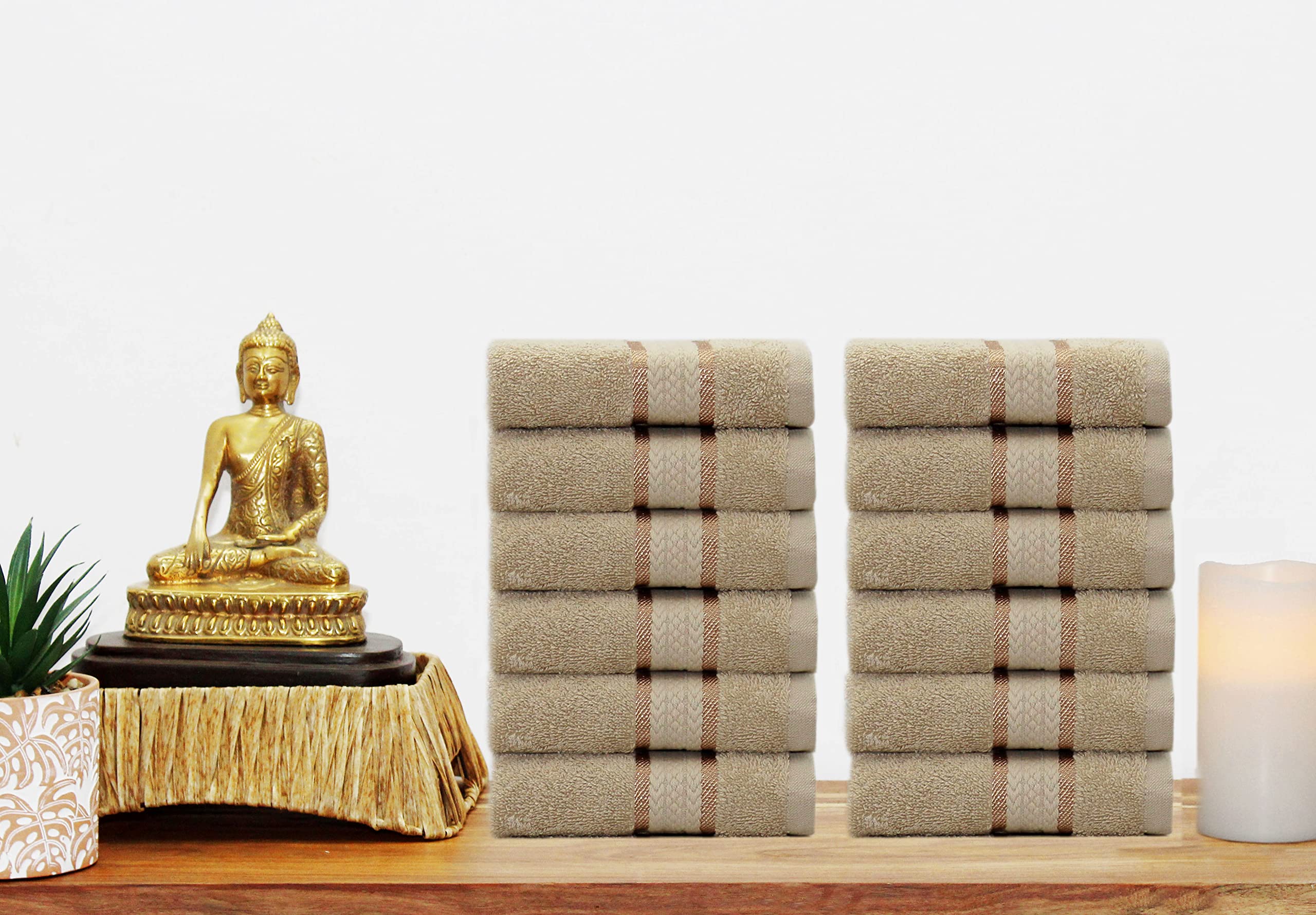 Cotton Craft Ultra Soft Washcloths - 12 Pack - 12X12-100% Cotton Facecloths - Baby Wash Cloths - Absorbent Quick Dry Everyday Lu