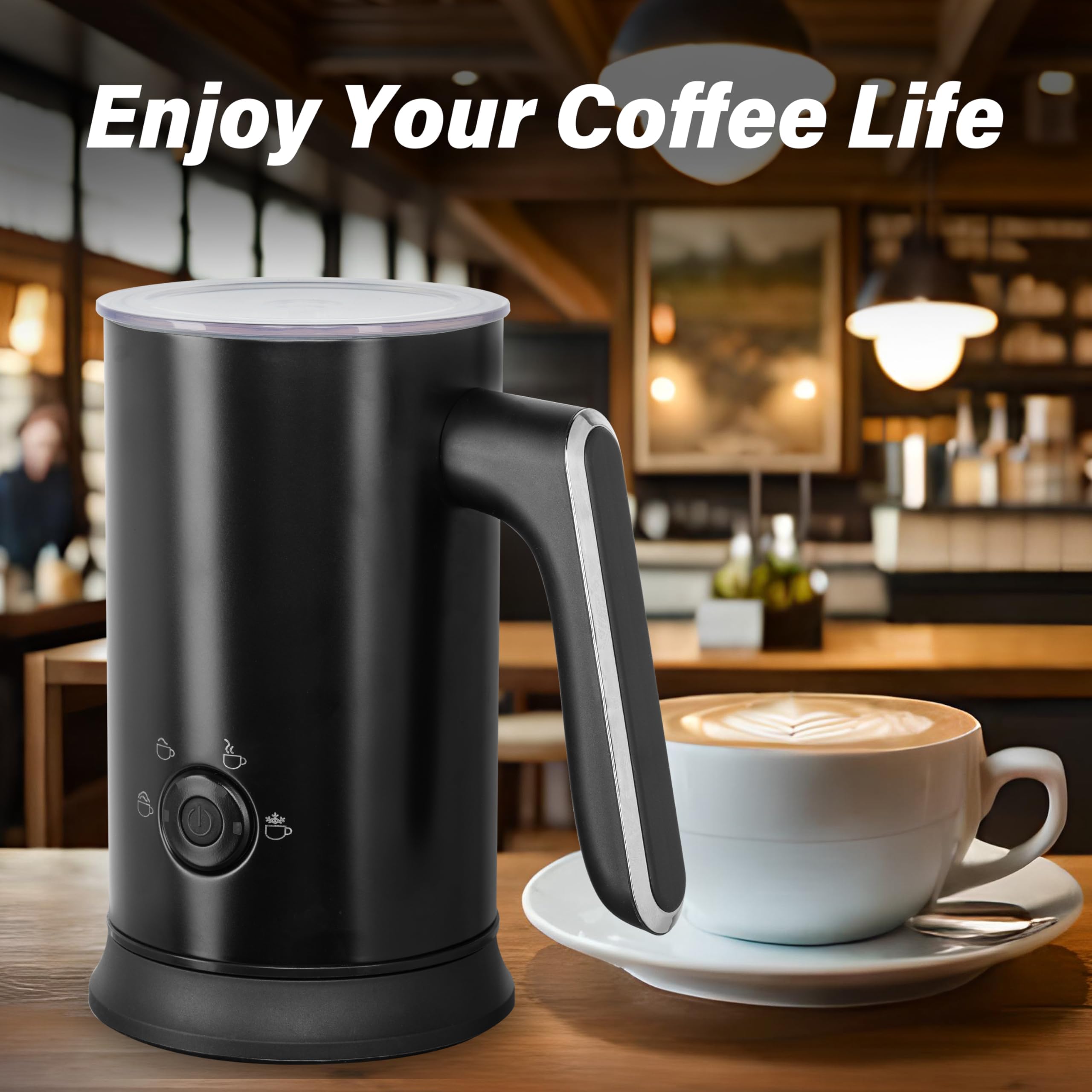 Yssoa Milk Frother And Steamer, 4-In-1 Electric Milk Warmer, 240 Ml/8.1 Oz Automatic Hot And Cold Foam Maker For Coffee, Macchia
