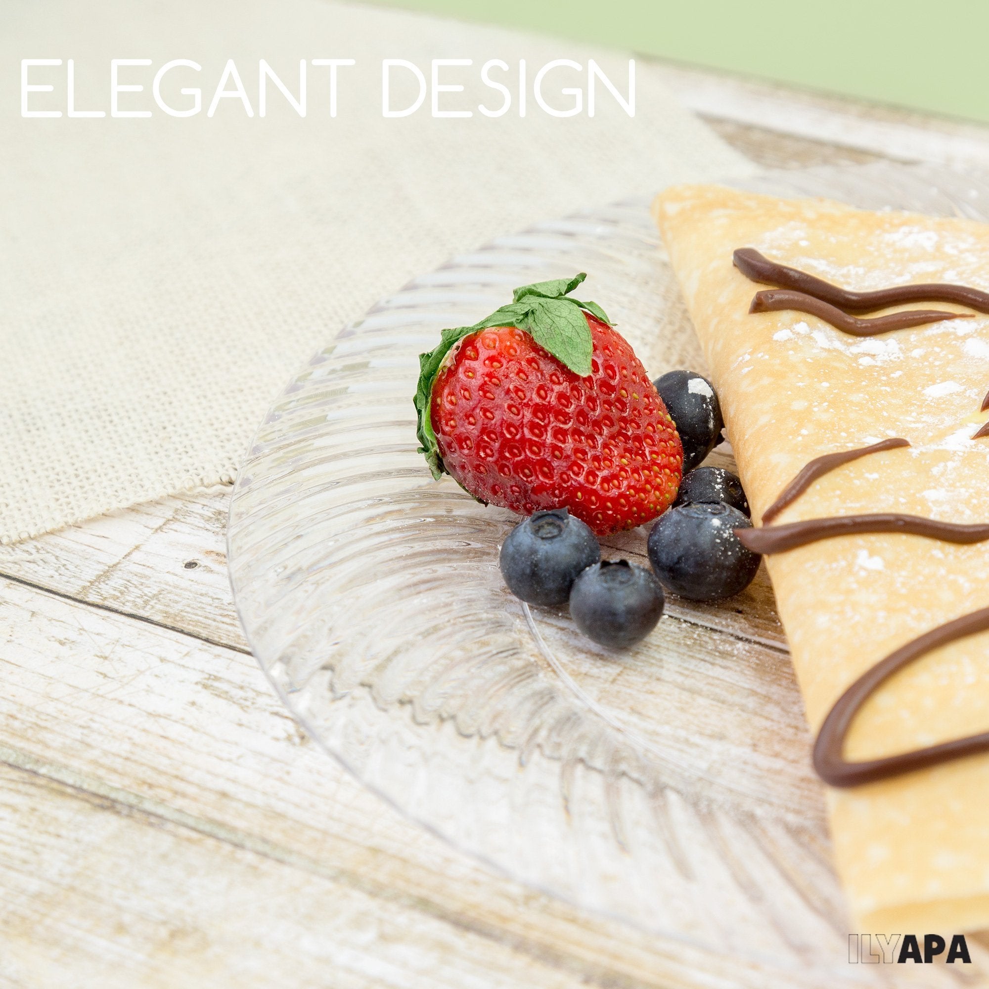 Ilyapa 100 Pack 7 Inch Disposable Dessert Plates, Plastic Clear Party Sets For 100 Guests, Clear Appetizer And Cake Plates 7 '',