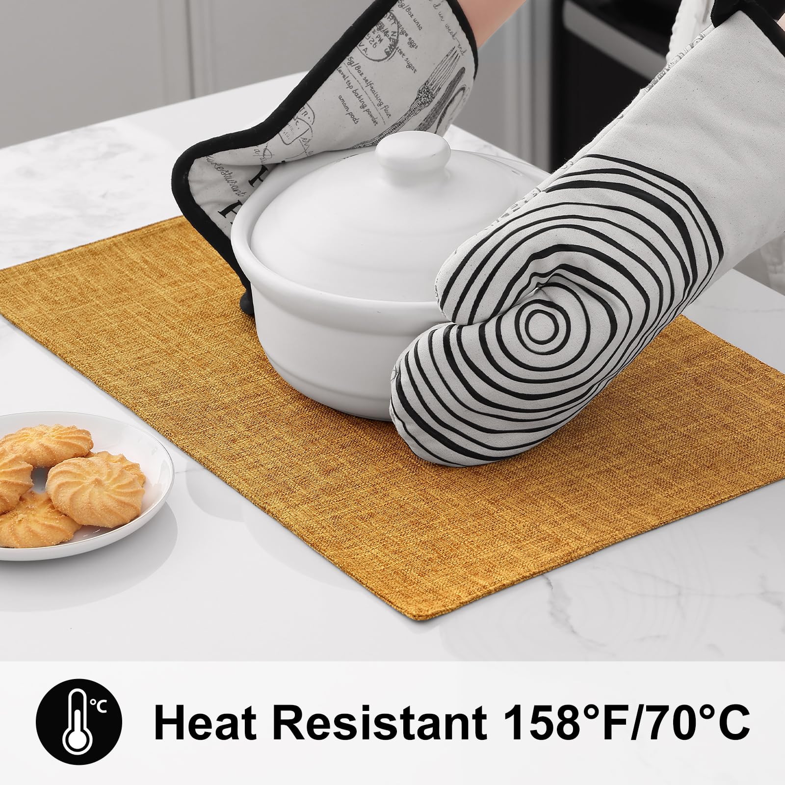 Homing Amber Cloth Placemats Set Of 6 - Cotton Linen Blend Washable Farmhouse Dining Table Mats For Fall & Thanksgiving, Easy To