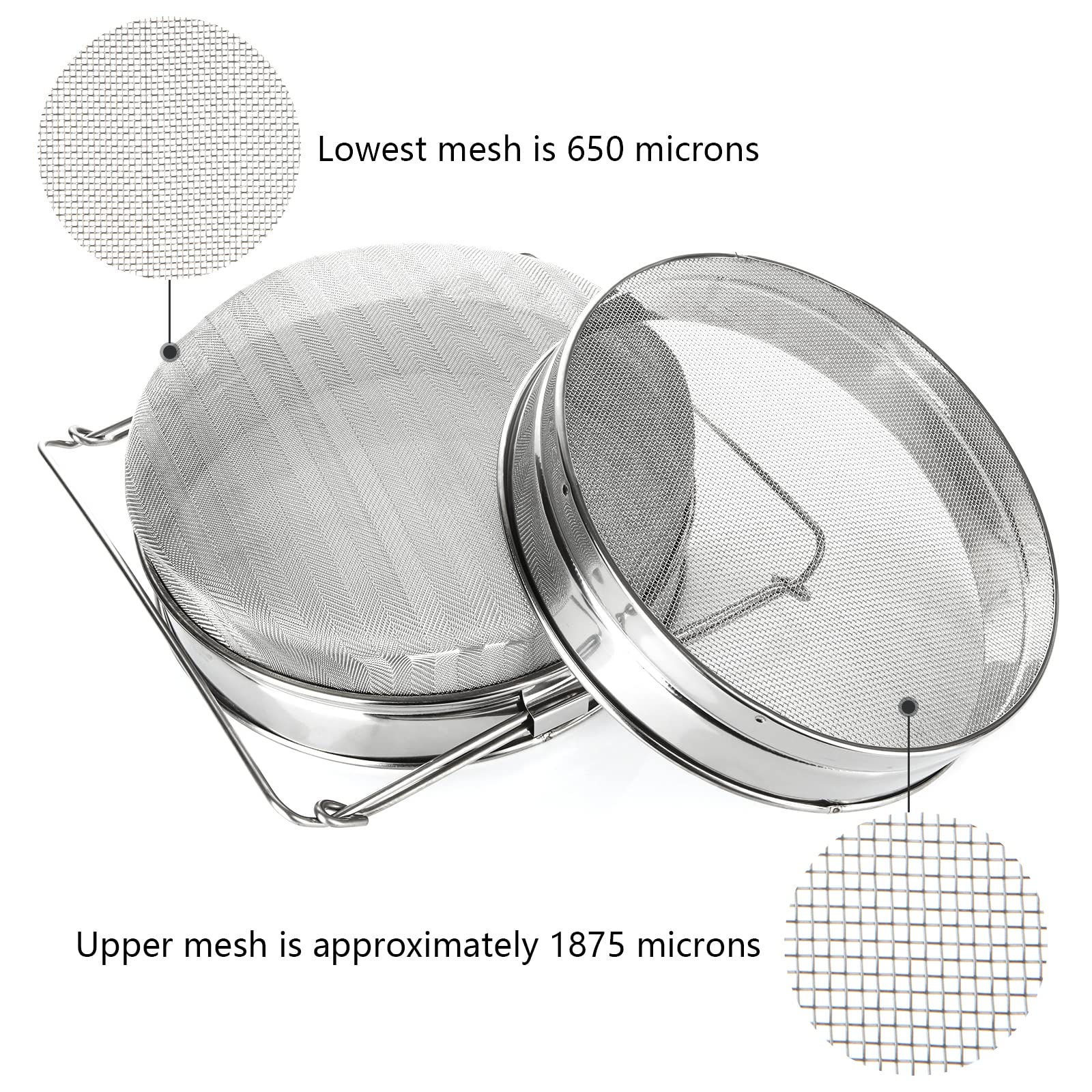 Double Sieve Honey Strainer, Stainless Steel Double Honey Strainer, Bee Keeping Equipment Filter Bee Keeping Extract Tools, 1 Pa