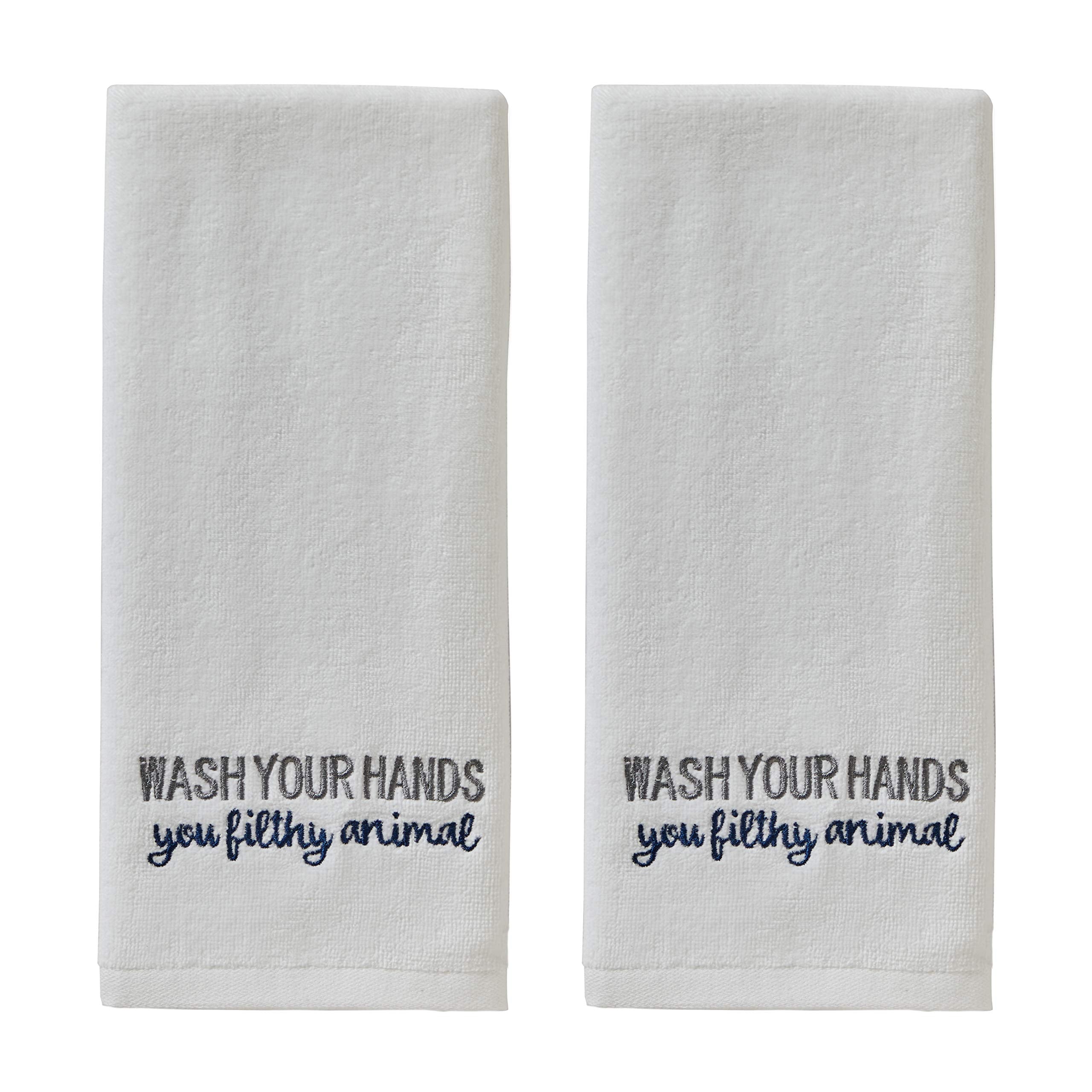 Skl Home Wash Hand Towel (2-Pack), 16'' X 25'', White 2 Count