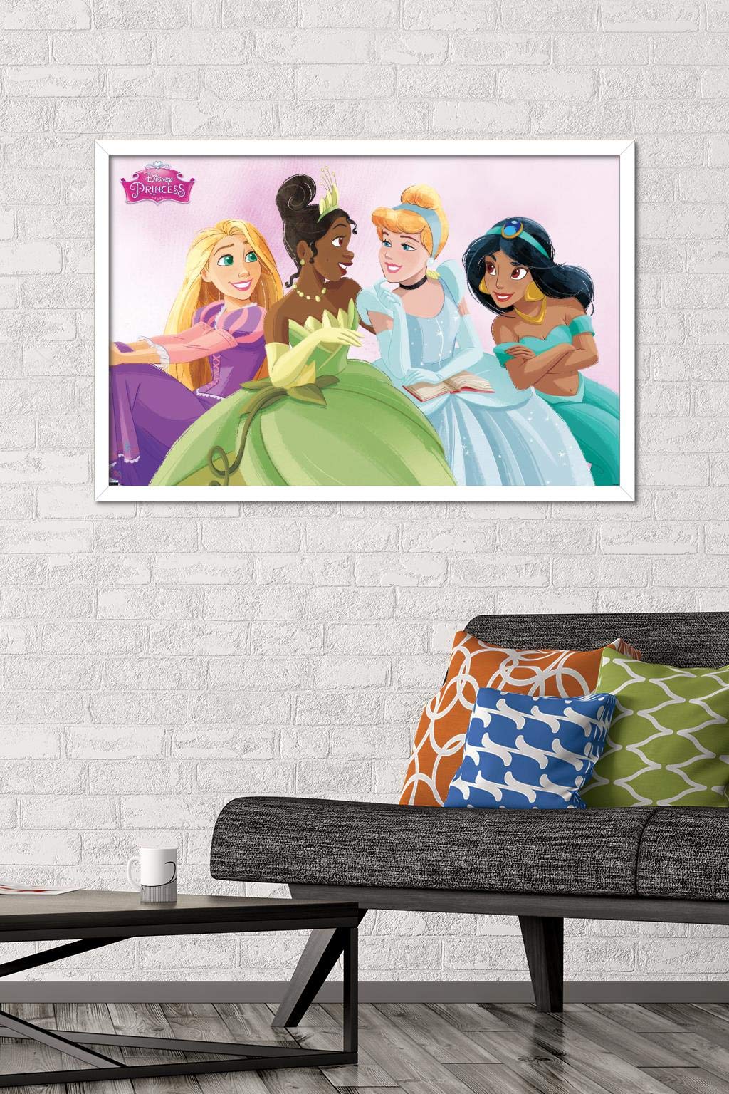 Trends International Disney Ultimate Princess Celebration-Group Wall Poster, 22.375'' X 34'', White Framed Version