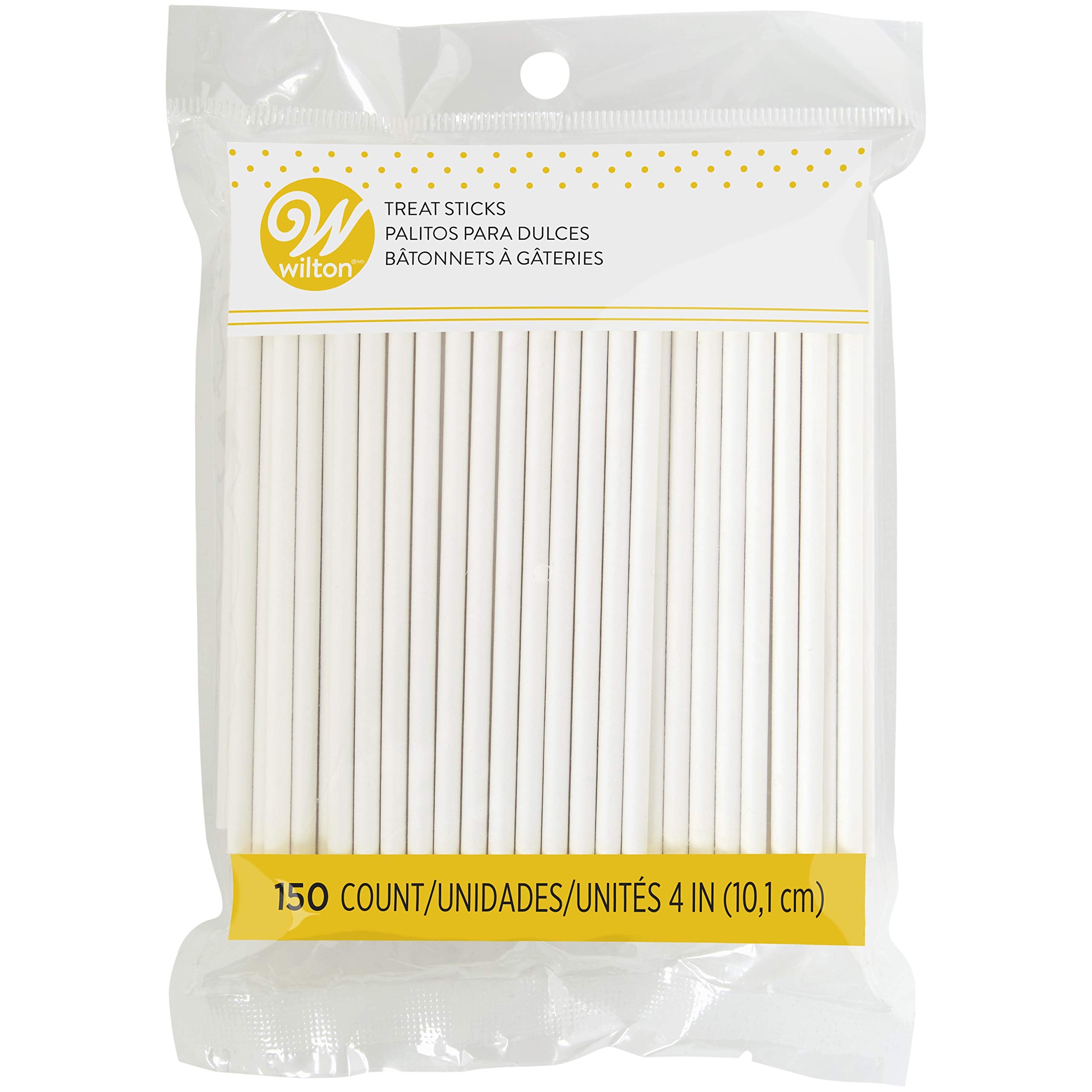 Wilton 4-Inch White Lollipop Sticks, Cake Pop Sticks, 150-Count