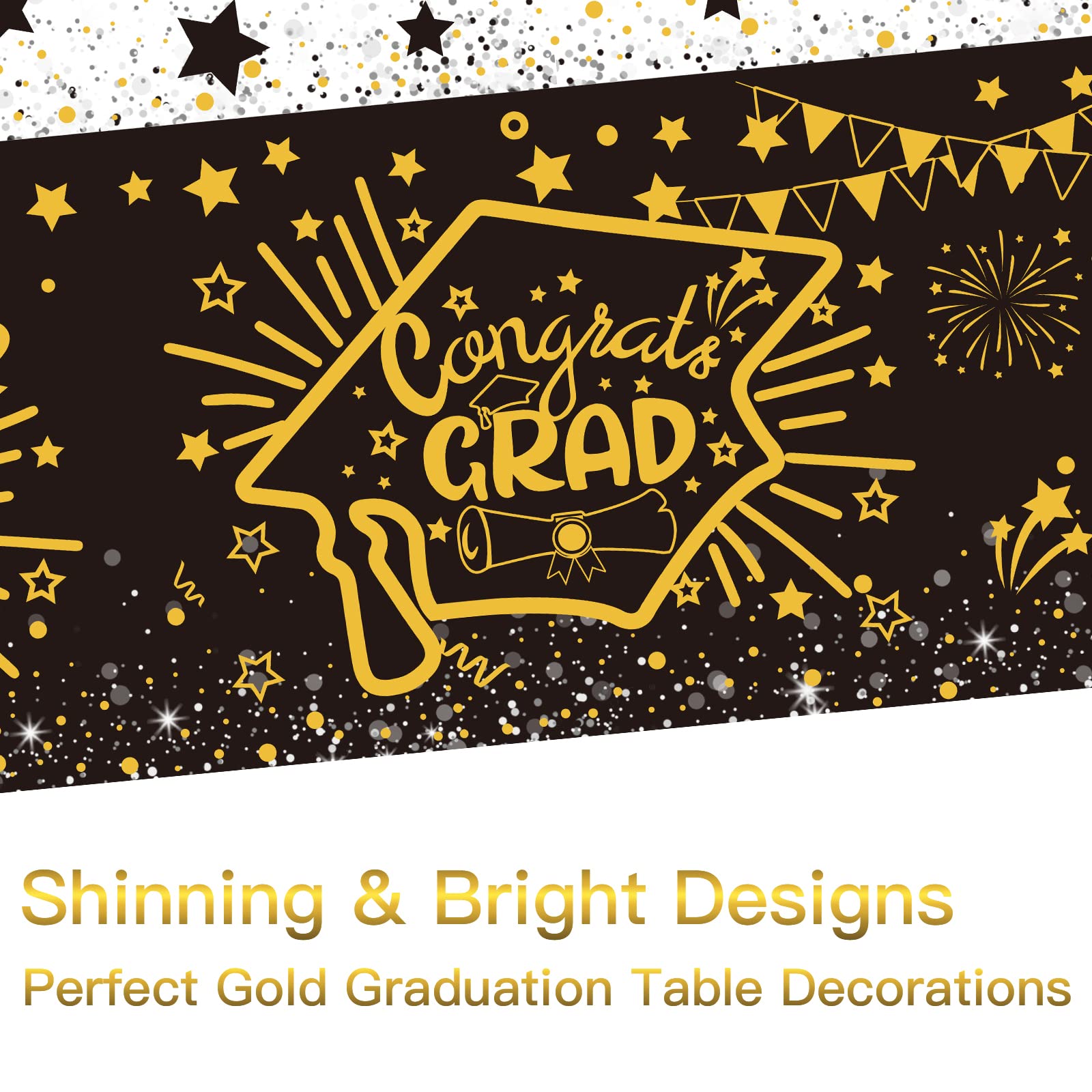 4 Pack Graduation Party Supplies 2025 Plastic Graduation Tablecloth, 54x108 Waterproof Rectangle Table Cover Congrats Grad Party
