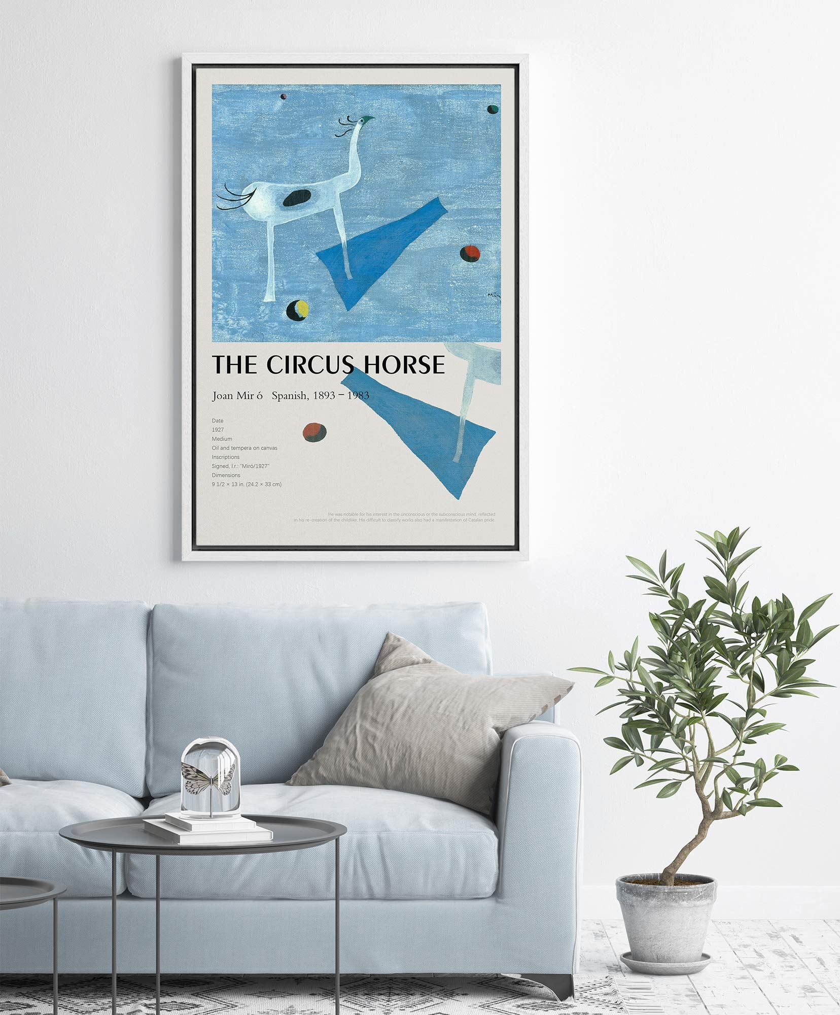Idea4Wall Framed Canvas Print Wall Art The Circus Horse Master Artist Joan Miro Nature Wilderness Oil Painting Impressionism Tra