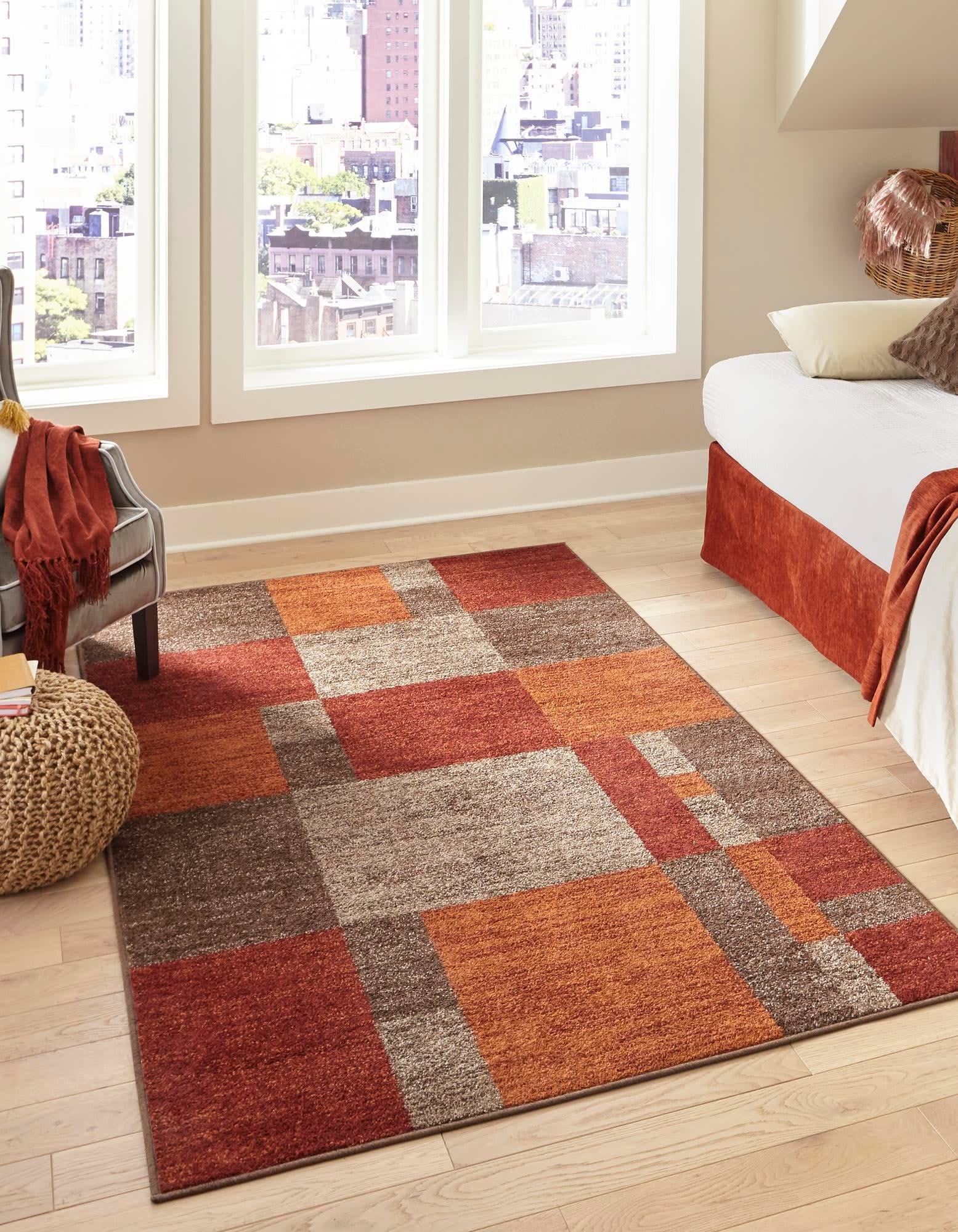 Unique Loom Autumn Collection Area Rug - Providence (4 1 x 6 1 Rectangle, Multi/ Beige)