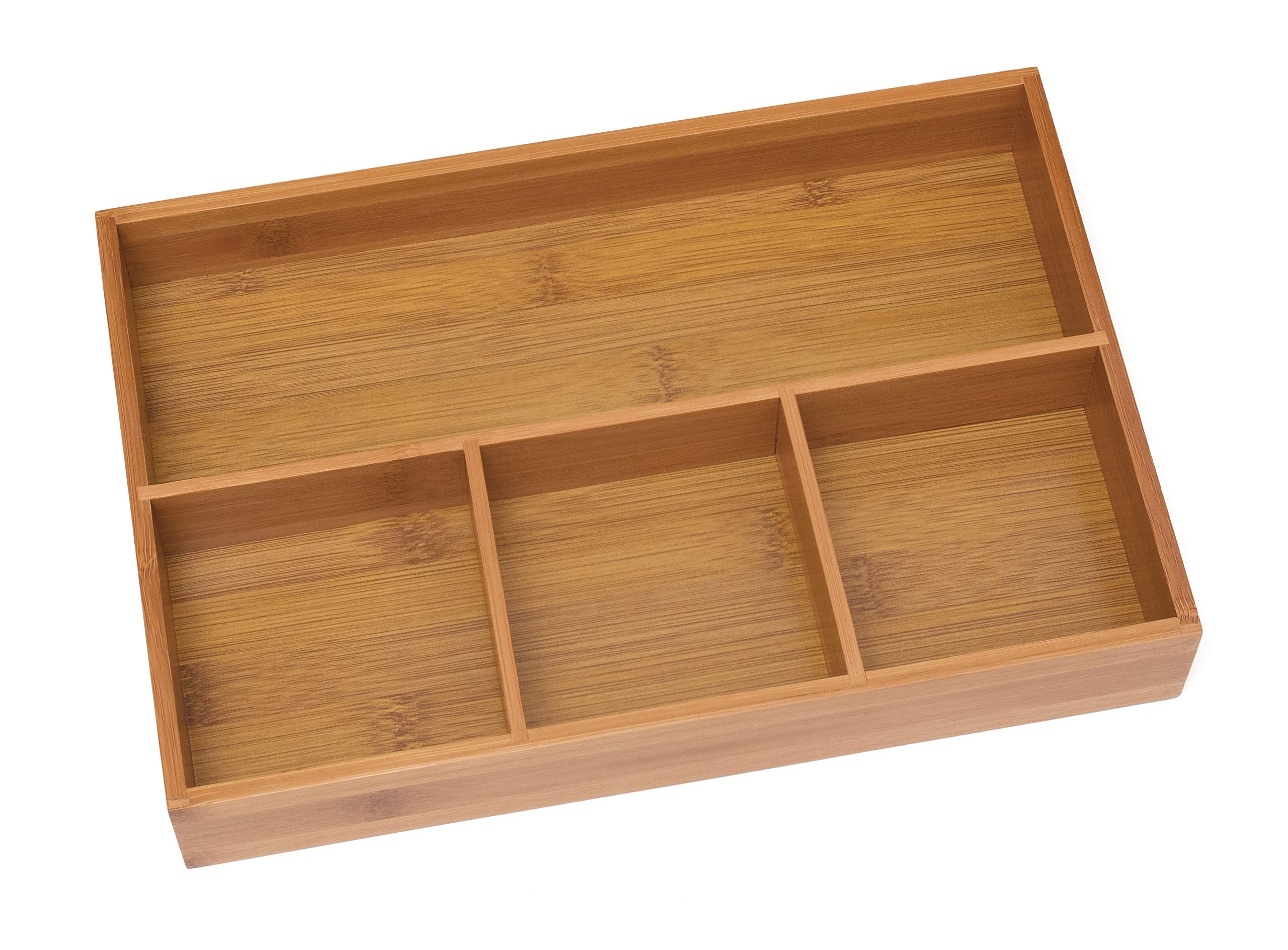 Lipper International 824, Bamboo Wood 4-Compartment Organizer Tray, 11 5/8'' X 7 7/8'' X 1 3/4''