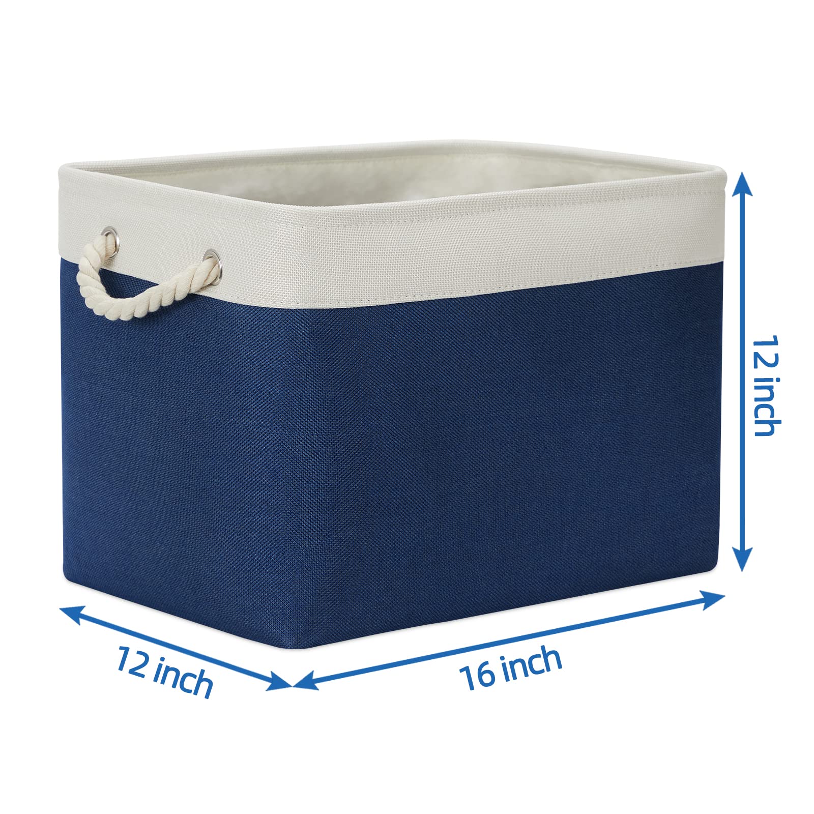 Temary Storage Baskets For Shelves, 2 Pcs Fabric Storage Bins Empty Gift Baskets For Organizing Clothes, Toys, Books, Decorative