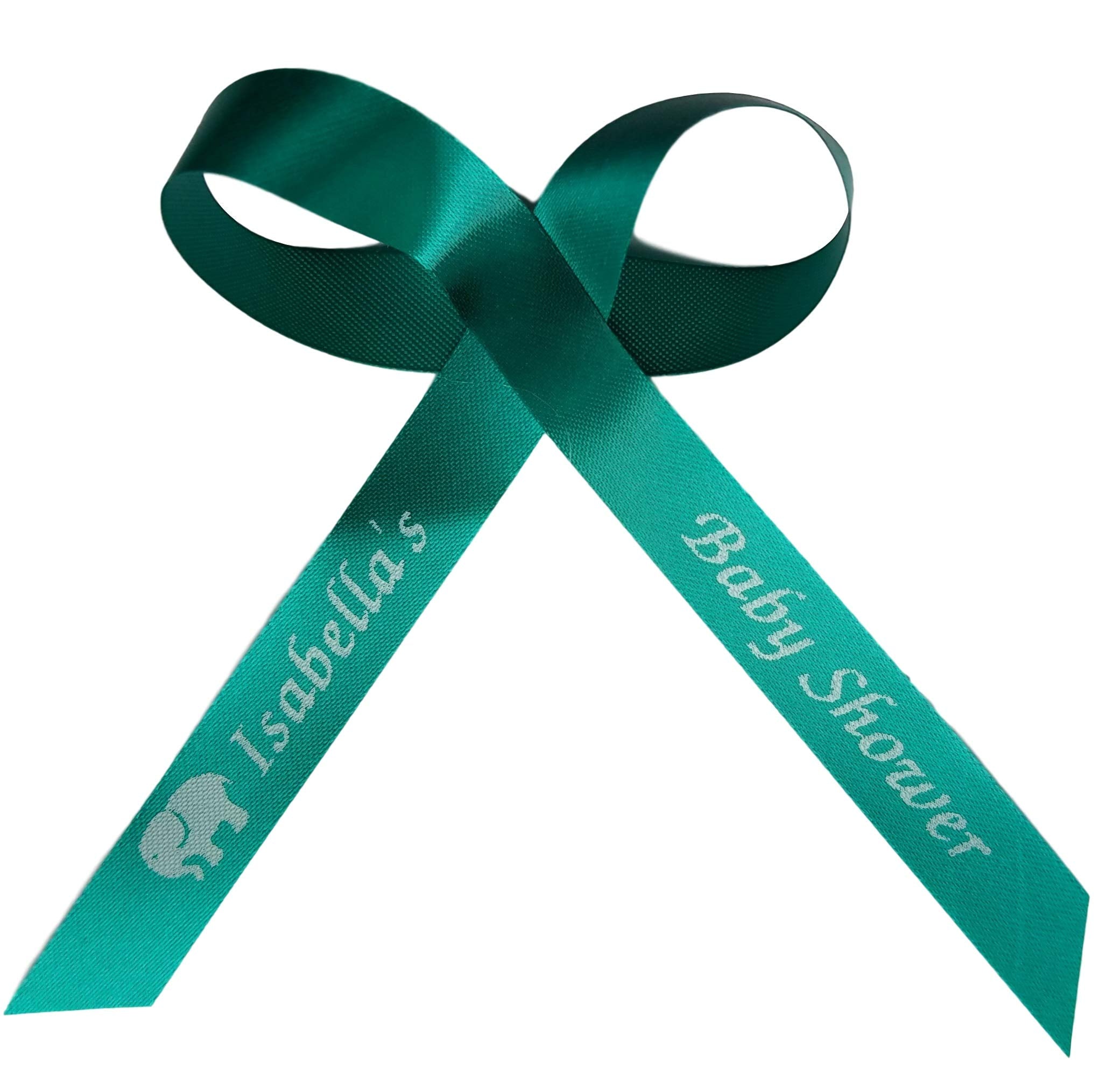 25 Personalized Ribbons Wedding Bridal Shower Favor Quinceanera Baptism By Amy'S Bubbling Boutique (Teal)
