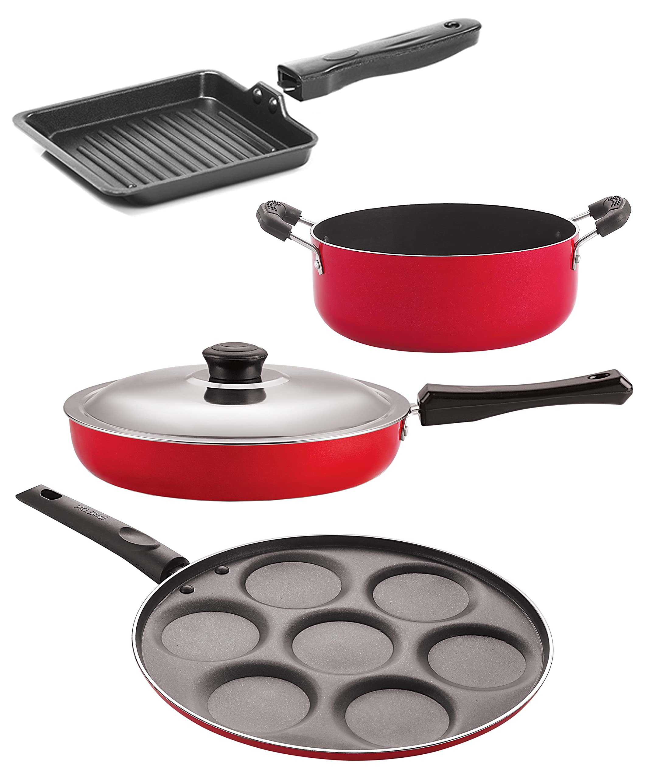 Nirlon Non Stick Cookware Kitchen Accessories For Cooking Combo Set, 4 Piecesfp11_Up7_Sgp_Cs24
