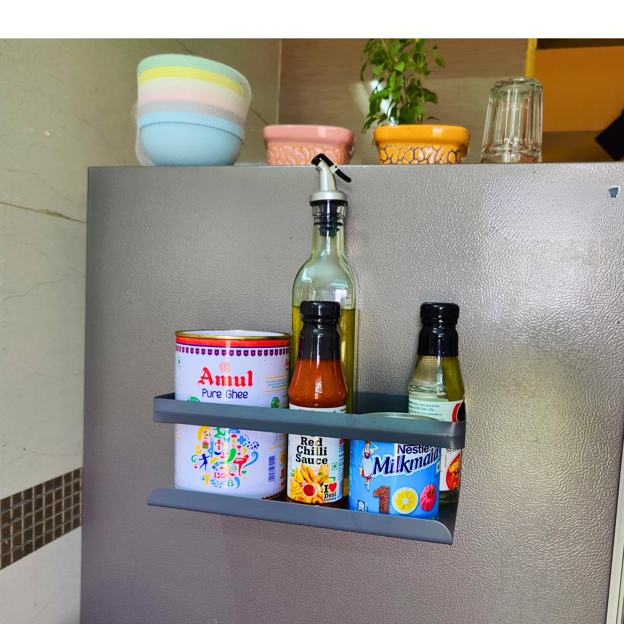 OrganizeMee Kitchen Organizer Storage Spice Magnetic Rack, Decorate Your Fridge,Washing Machine & Microwave Oven with Magnetic M