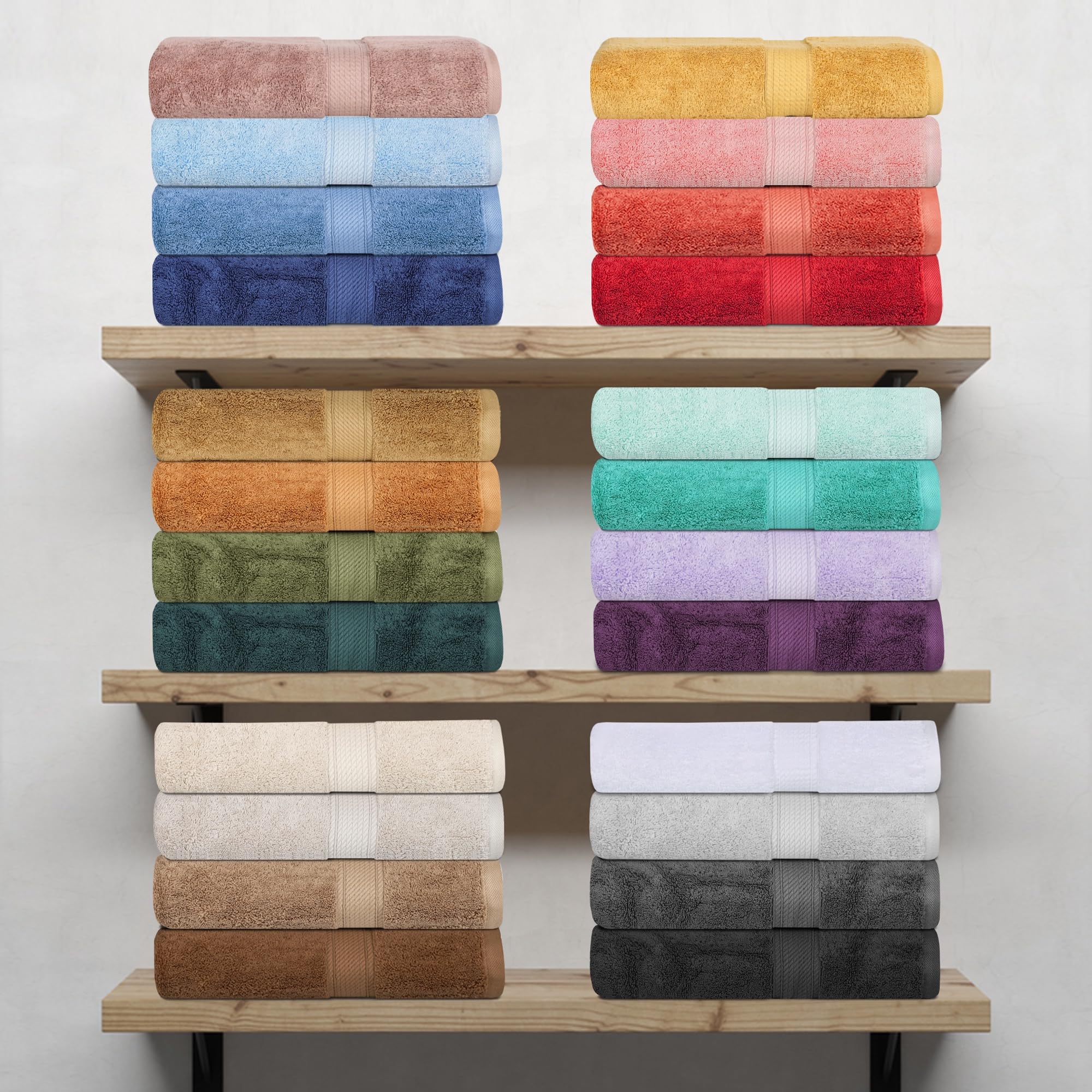 Superior Egyptian Cotton Pile 3-Piece Towel Set, 1 Bath, 1 Hand, 1 Face Towel/Washcloth, Heavyweight, Ultra Soft Luxury Towels,