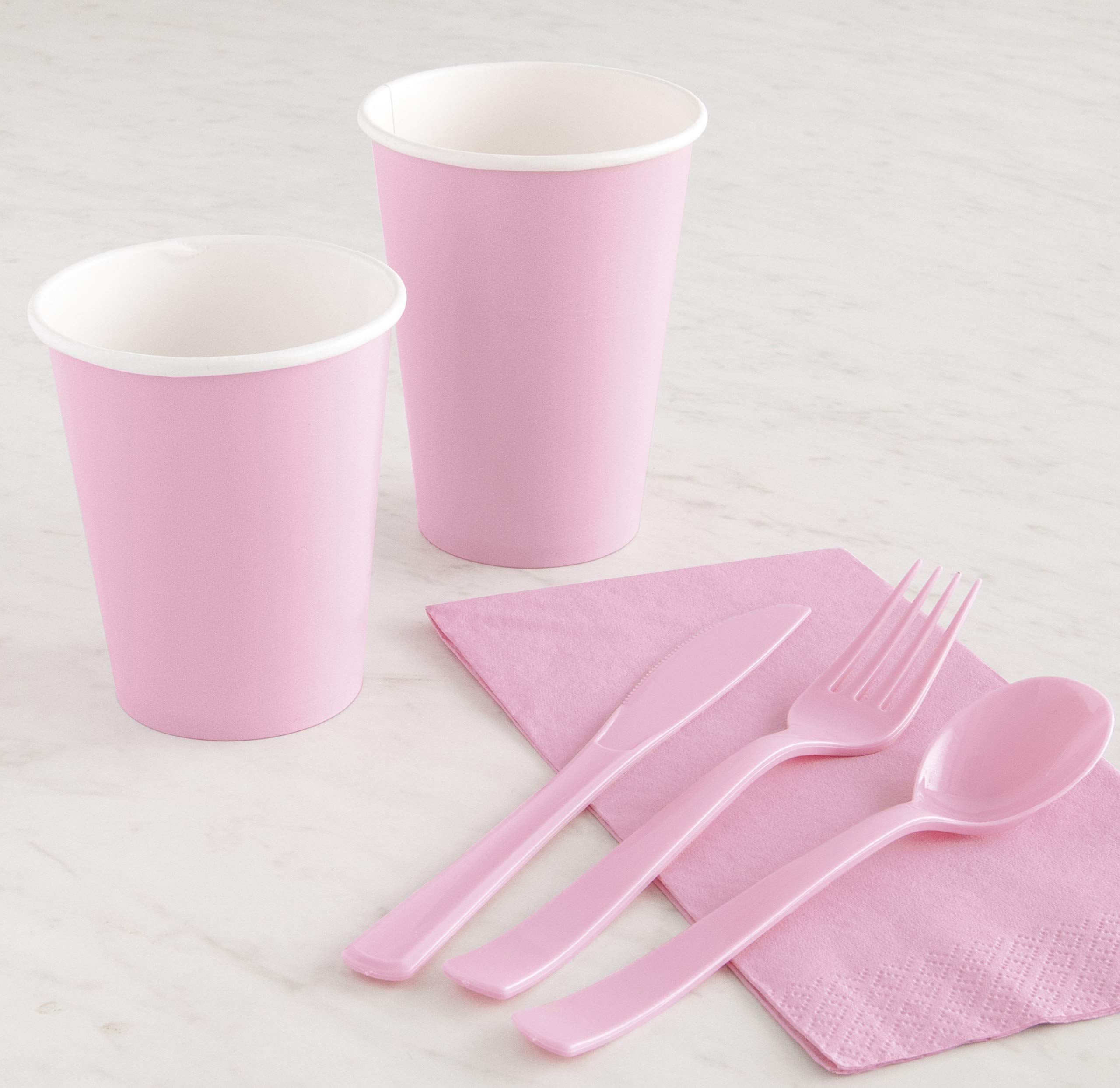 Lovely Pink Solid Paper Cups - 9Oz (Pack Of 8) - Vibrant & Sturdy Party Drinkware - Perfect For Any Occasion