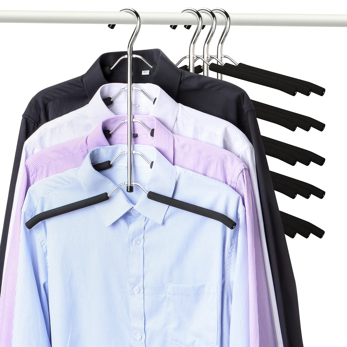 Hangers Space Saving Clothes Hanger 4 Packs Swing Arm Non Slip Padded Coat Hanger 5 Layers Heavy Duty Stainless Steel Sweater Sh