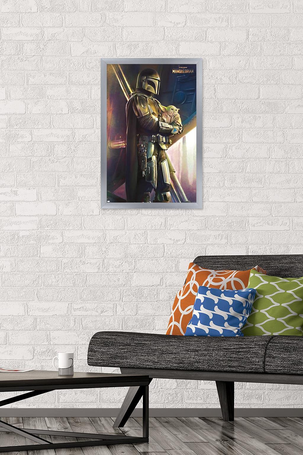 Trends International Star Wars: The Mandalorian - Held Wall Poster, 14.725'' X 22.375'', Silver Framed Version