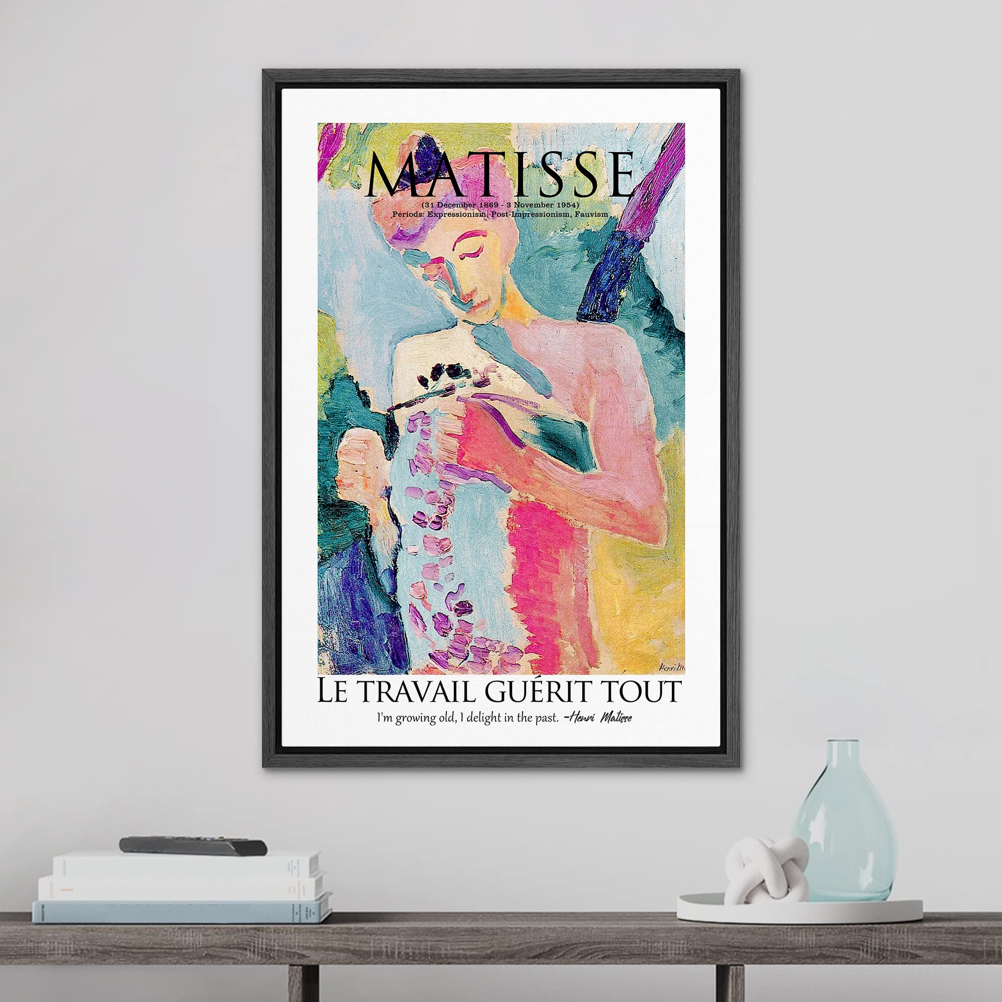 Signleader Framed Canvas Print Wall Art Matisse Woman In Garden Abstract Brushstroke Illustrations Expressionism Traditional Col