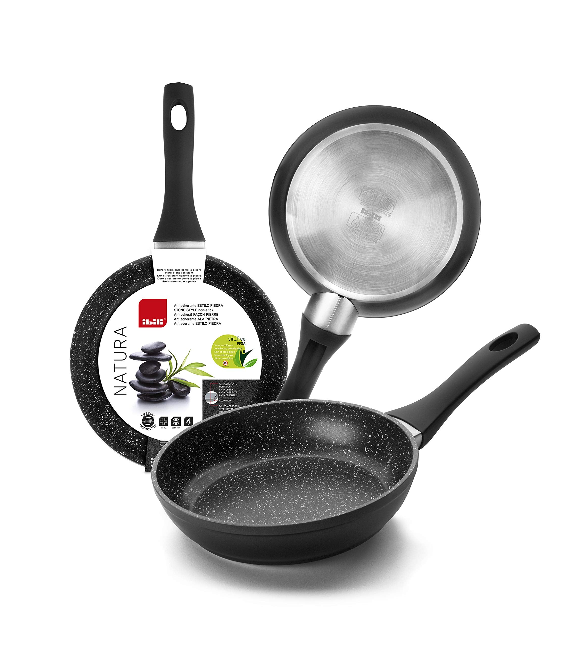 Ibili Professional Natura Non Stick Frying Pans - Made In Spain, Scratch Proof, Chip-Resistant, Double-Layer Pans For Cooking, P