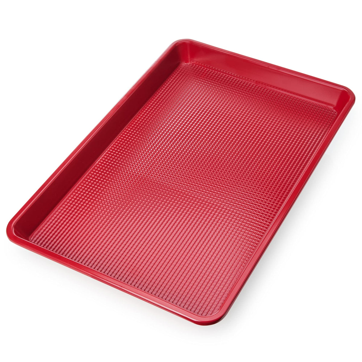 Ultra Cuisine Nonstick Jelly Sheet Pan For Baking - 10X15 Inch Red Baking Pan - Easy Clean, Durable, Warp Resistant Cookie Sheet
