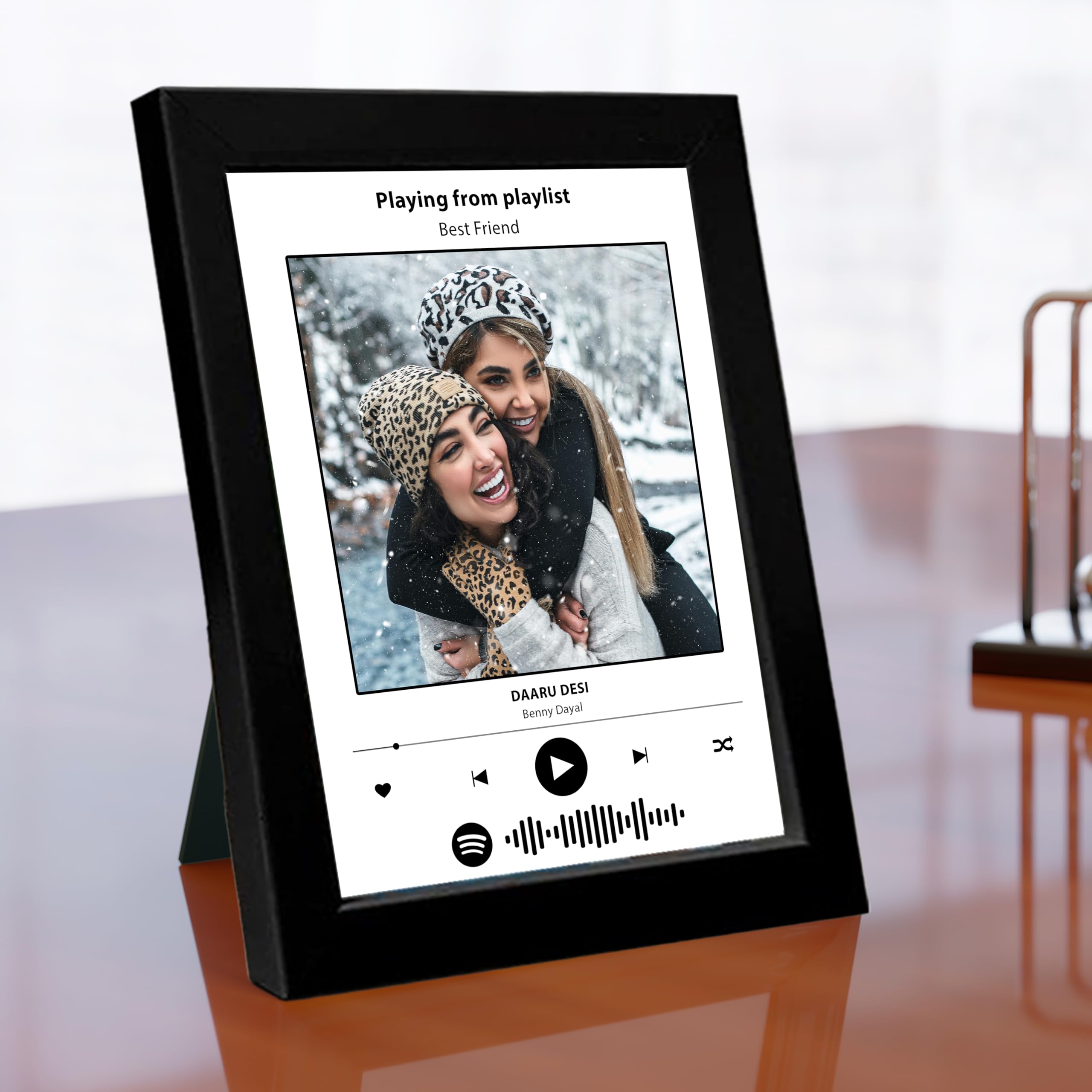 Snap Art Engineered Wood Spotify Photo Frame Customised Gift For Wall & Table,Rectangular Photo Frames With Photo,Personalized C