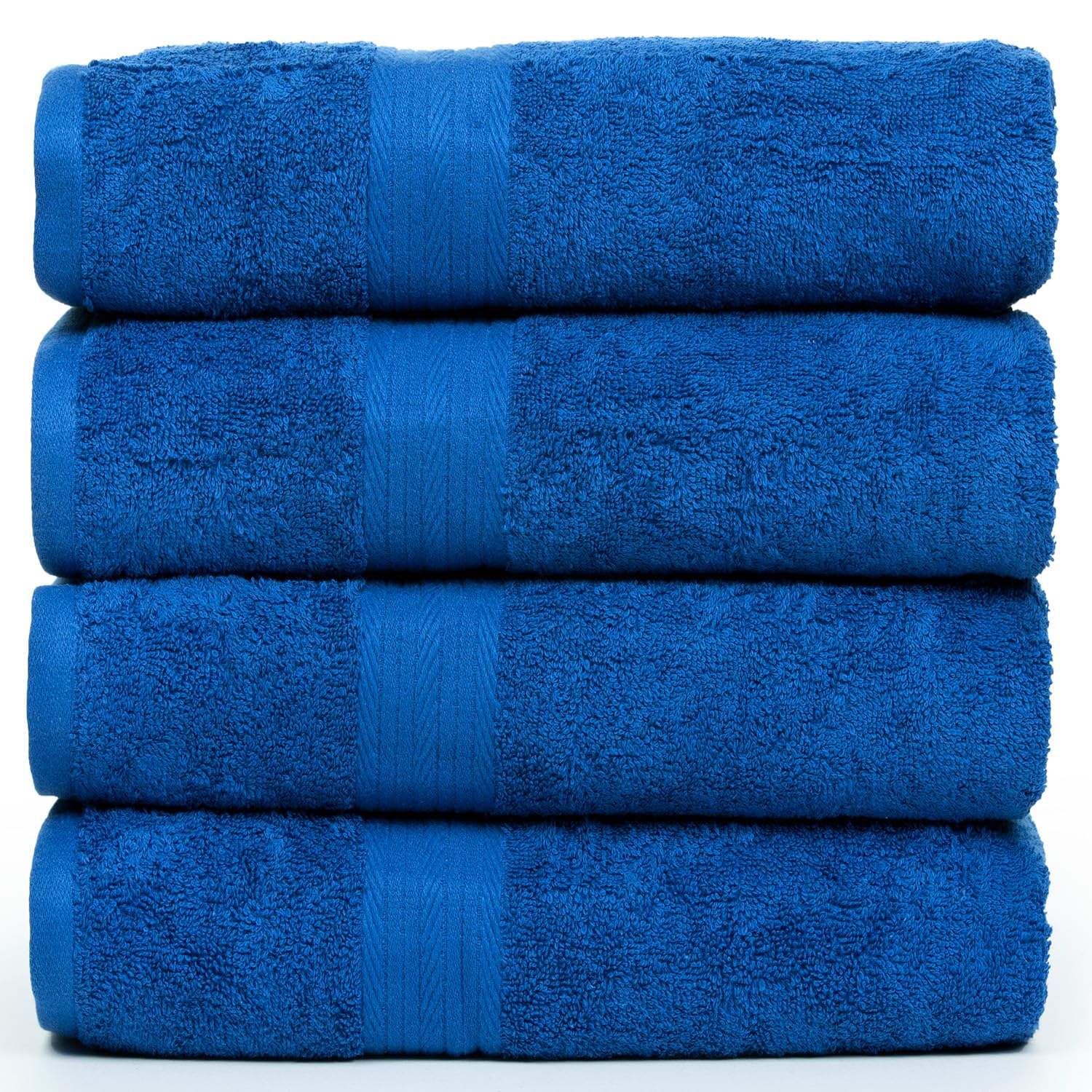 Ample Decor Bath Towel Set Of 4 30 X 54 Inch 600Gsm 100% Cotton Quick Dry Bathroom Towel - 4Pcs Navy