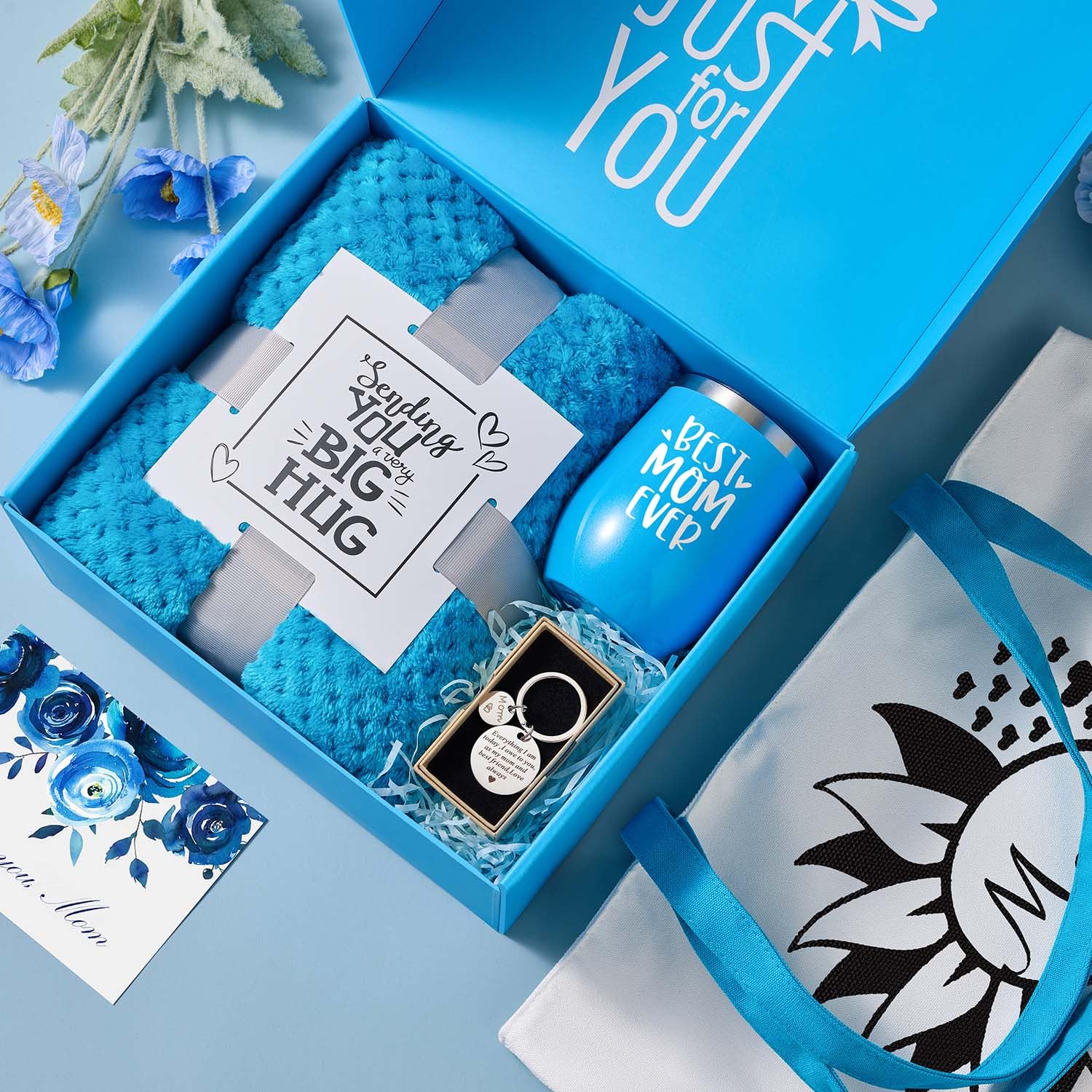 EUASOO Stainless Steel Self Care Package - Mother's Day Gifts for Mom, Blue