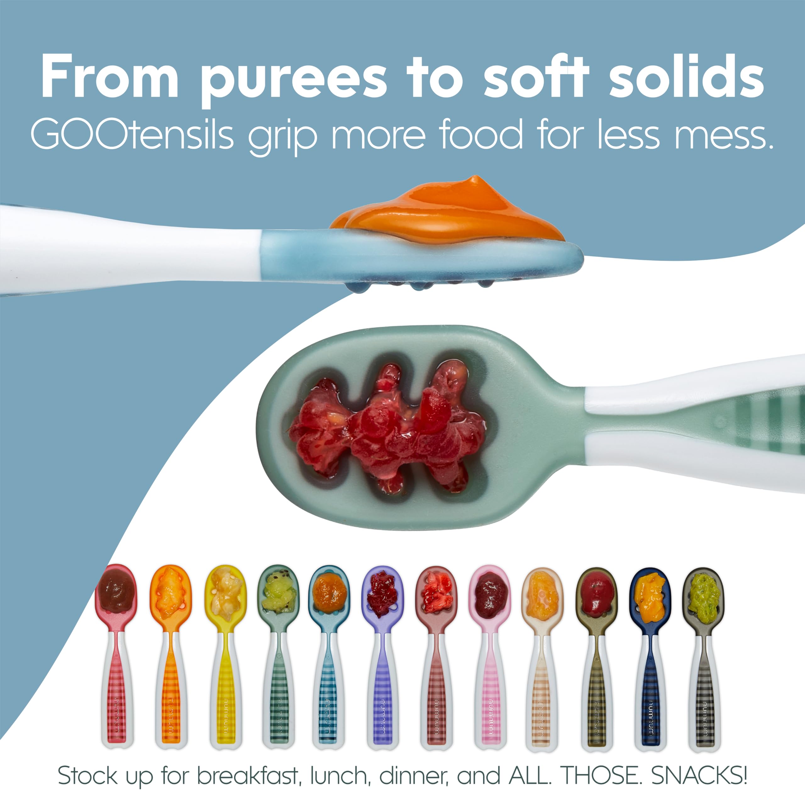 Numnum Baby Spoons Set, Pre-Spoon Gootensils For Kids Aged 6+ Months - First Stage, Baby Led Weaning (Blw) Spoon - Self Feeding,
