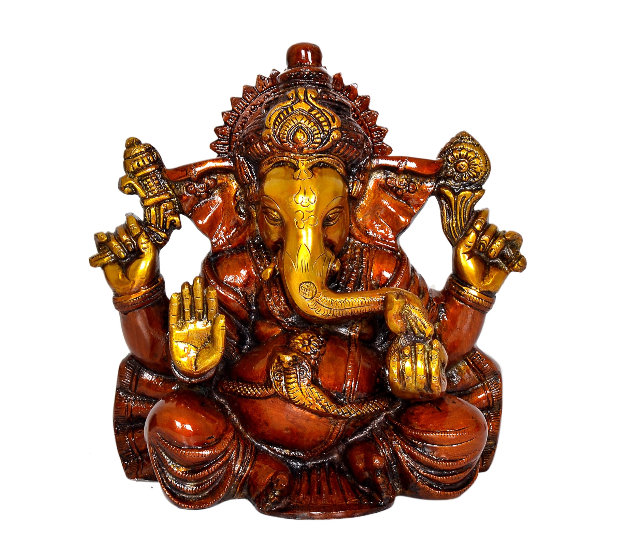 Aona Ganesha Ganesh Statue Idol Murti For Home Shop Office, Height : 9 Inch