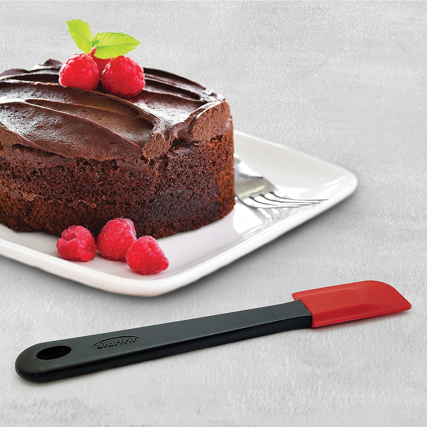 Starfrit Silicone And Nylon Spatula, Small, Red, 3'' X 0.4'' X 10.4''