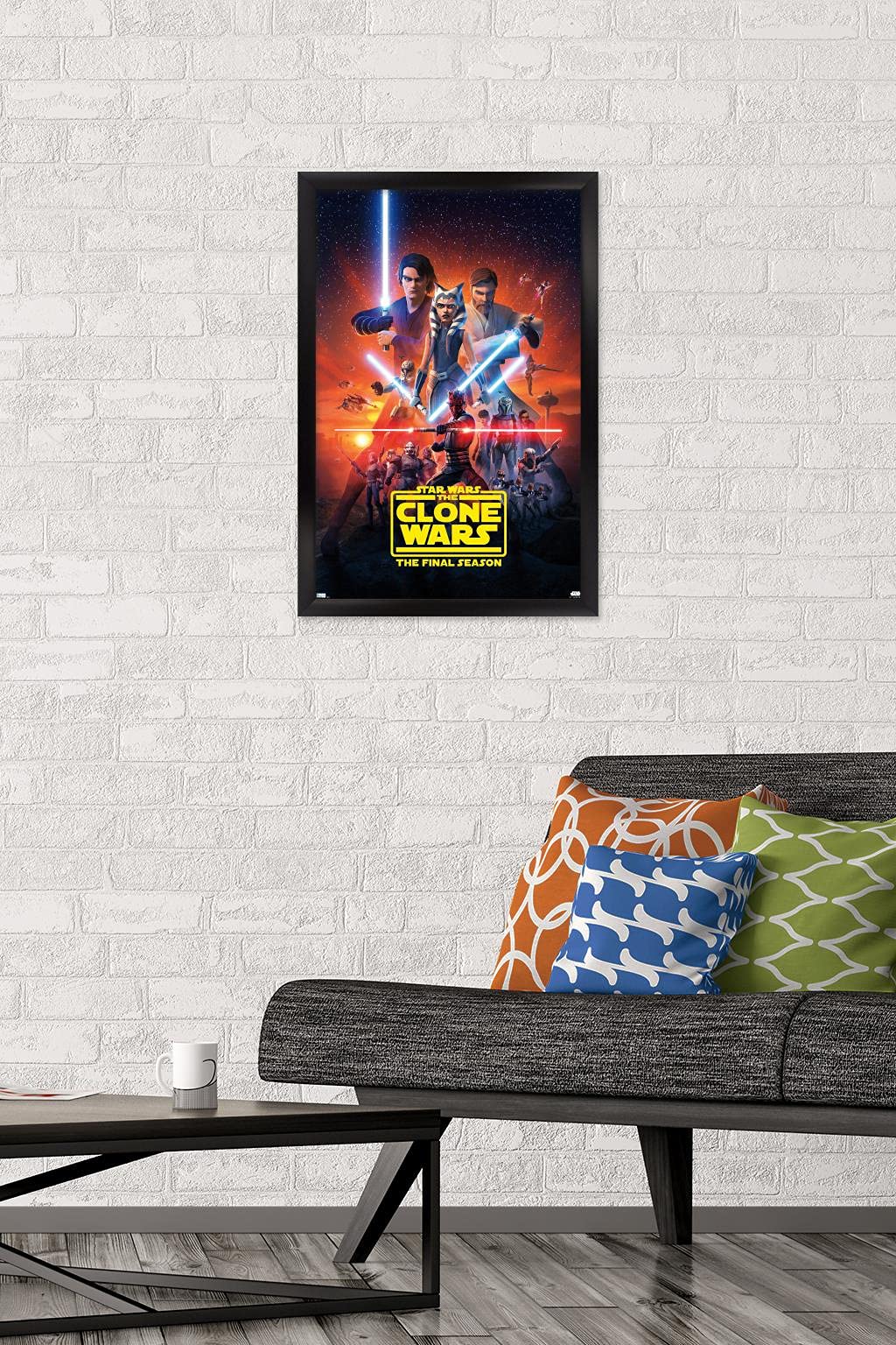 Trends International Star Wars: The Clone Wars - Season 7 Key Art Wall Poster, 14.725'' X 22.375'', Black Framed Version