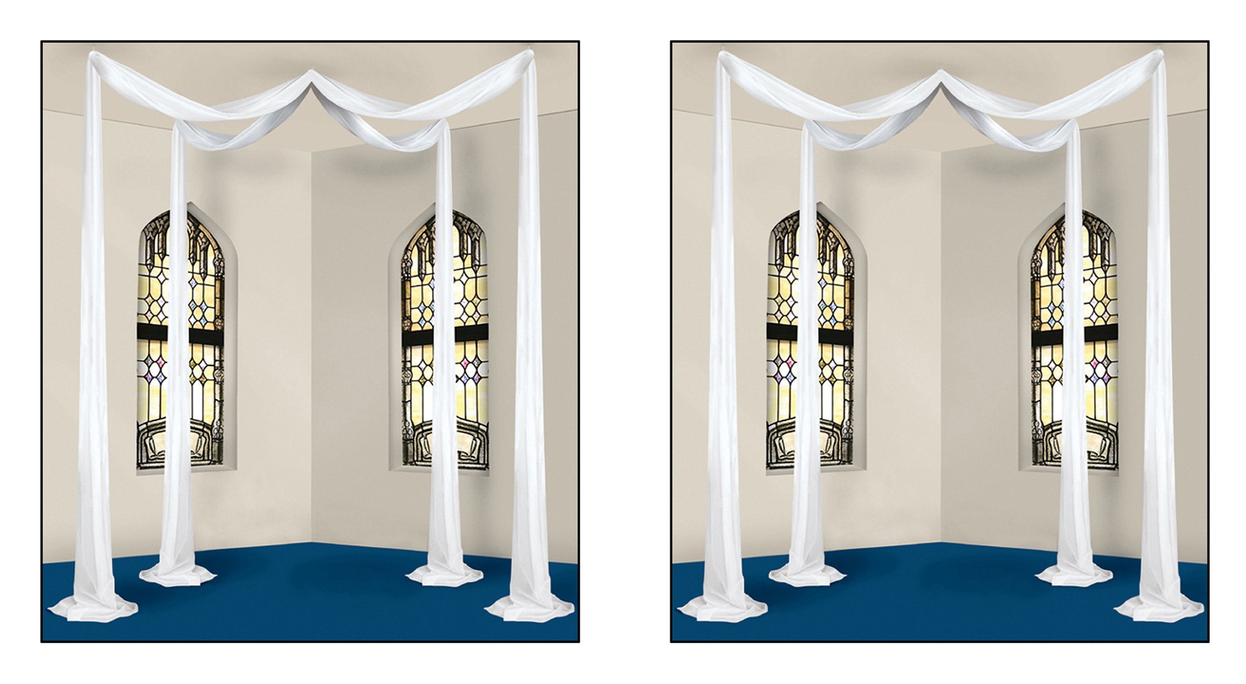 Beistle Elite Collection Celebration Canopy 2 Piece, White