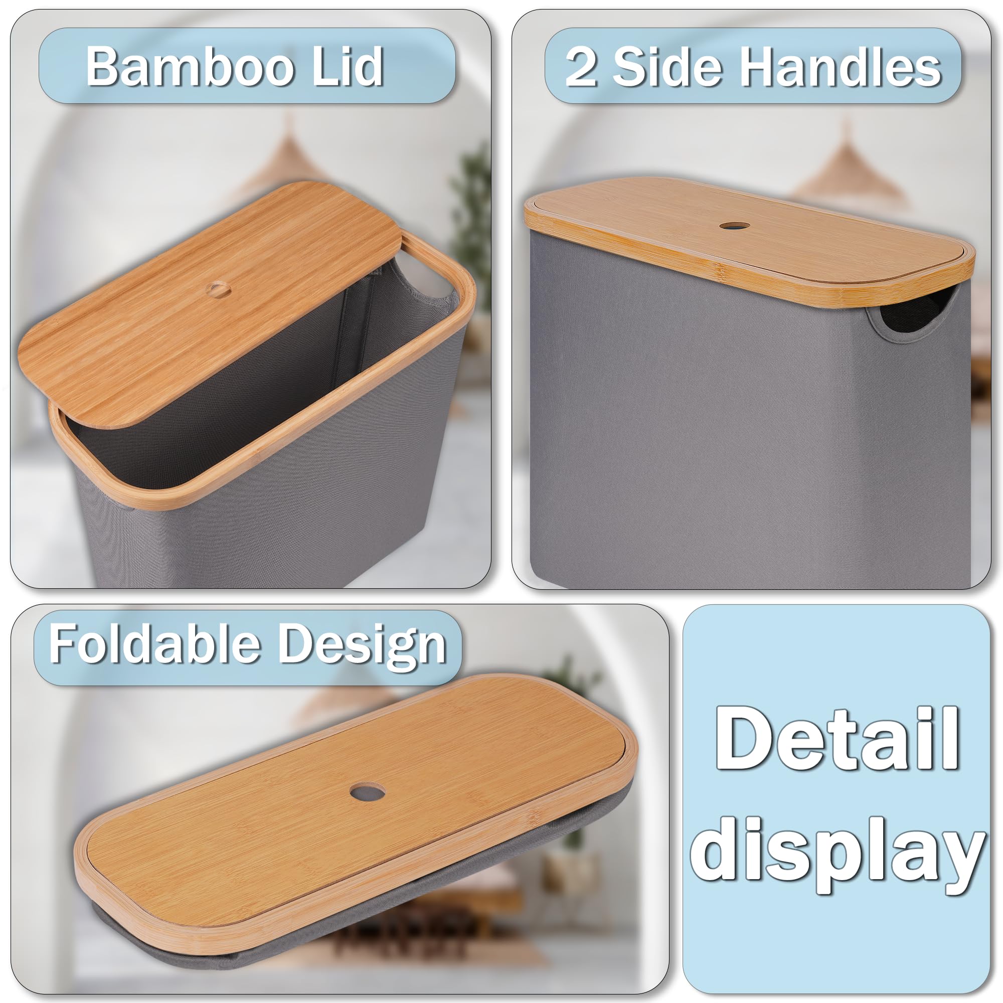 Efluky Toilet Paper Storage, Toilet Paper Basket With Lid, Toilet Paper Organizer For Bathroom, Free Standing Toilet Paper Holde