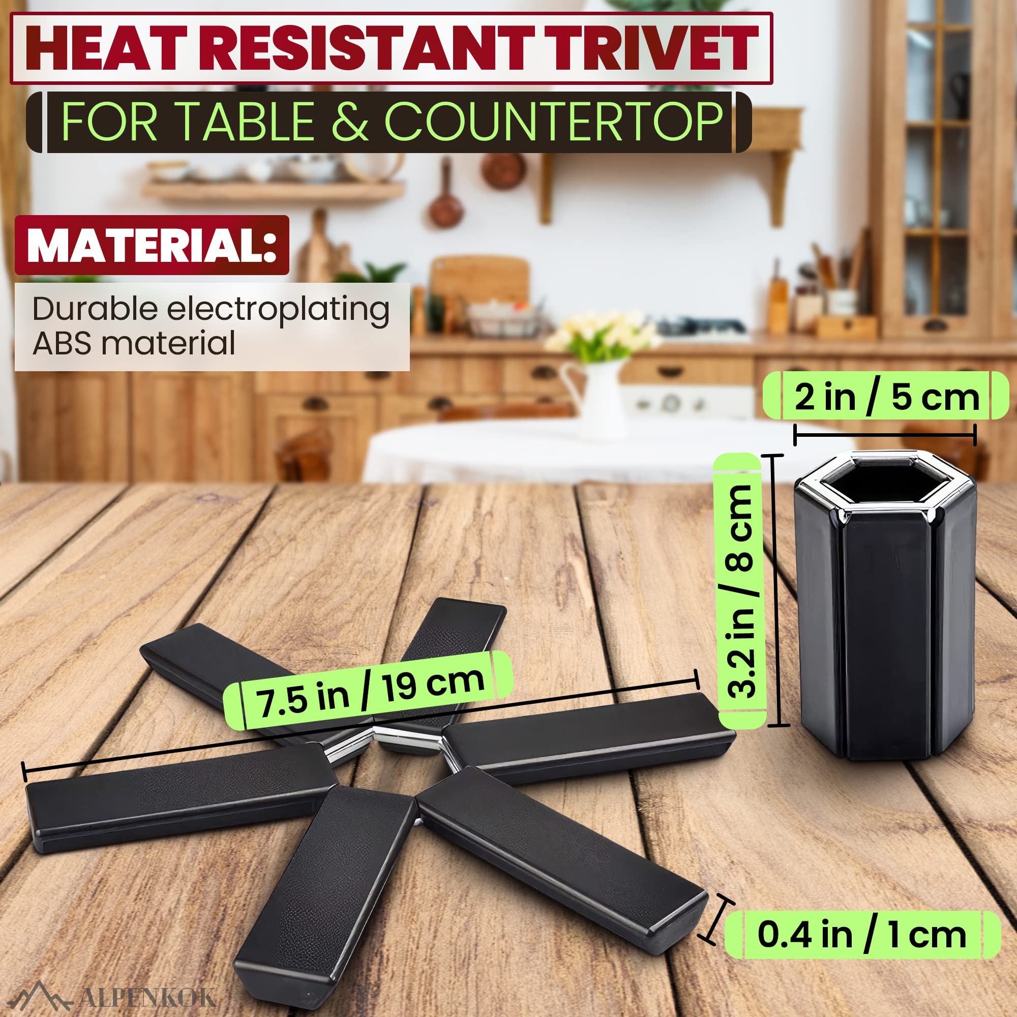 5 Pcs Foldable Trivets For Hot Dishes - Trivets For Hot Pots And Pans Hot Pads For Countertops Hot Pan Holder For Counter - Fold
